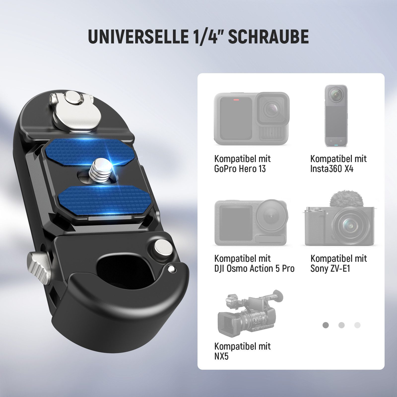 Neewer Kamerahalterung GP67 Rucksack Kamera Clip Halterung mit quadratischer QR Platte, (Packung, verbesserter Sicherheitsriegel, Schnellentriegelung) – Bild 5 von 5