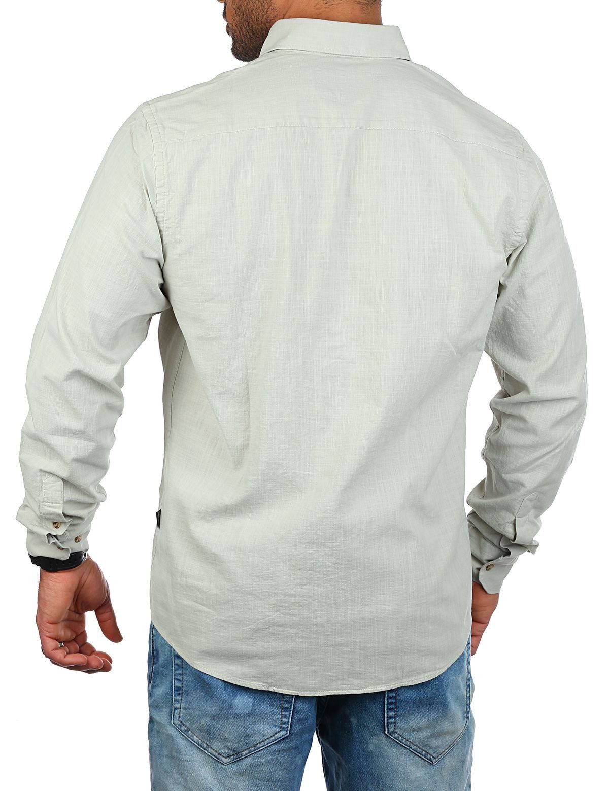 CARISMA Langarmhemd Herren Leinen Baumwoll Mix Casual Hemd 8529 Regular Button-Down-Kragen Langarm Uni – Bild 4 von 5