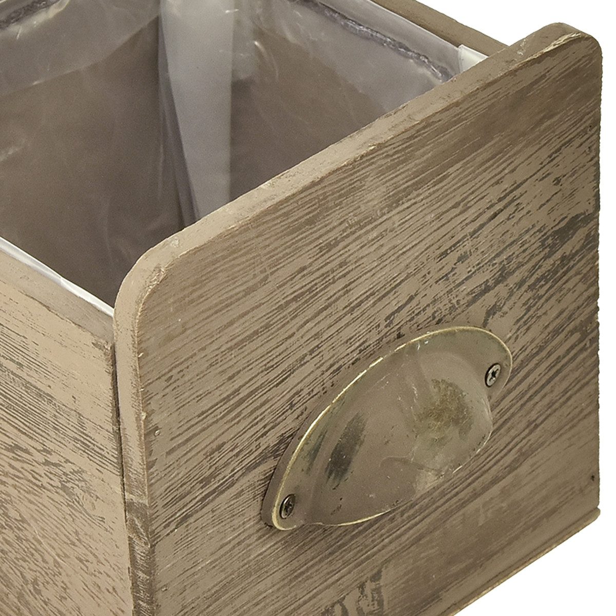 Florists Products Dekokorb 4er-Set Rustikale Holz Schubladen mit Griffen, Vielseitig