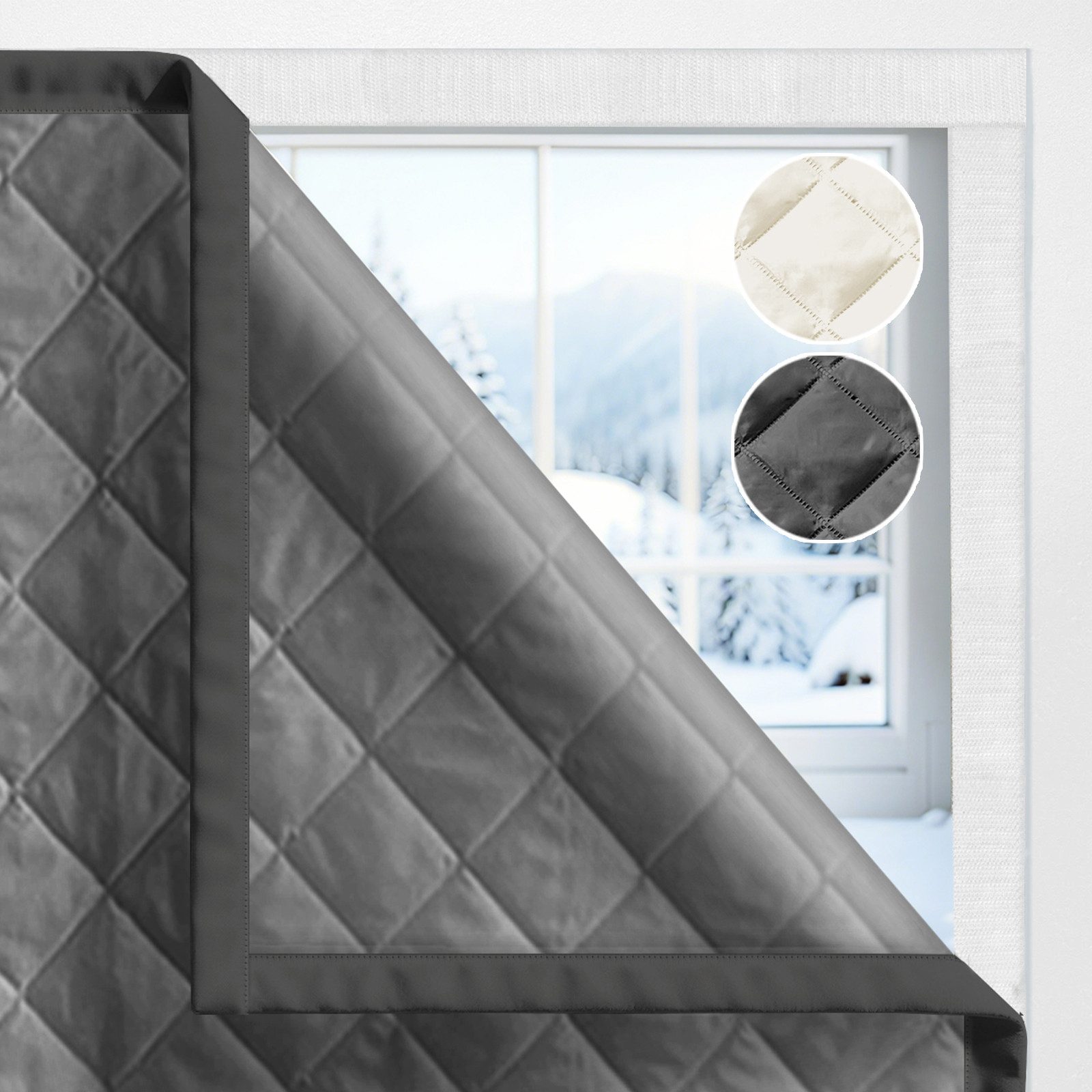 Jibenhome Vorhang Winterisolierter Vorhang mit Magic Tape,Thermovorhang (1 günstig online kaufen