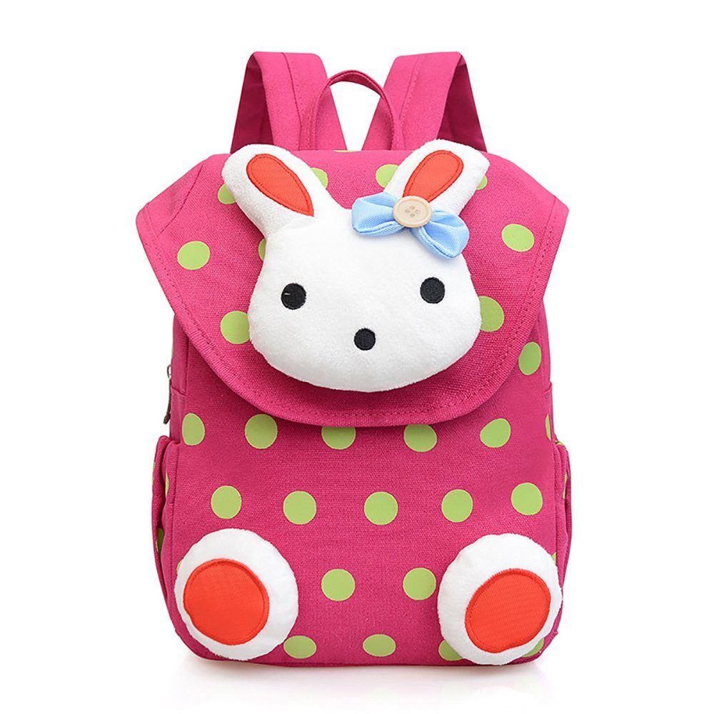 GelldG Rucksack Süße Kaninchen, Babyrucksack, Kinderrucksack für Mädchen, Kleinkinder Rosenrot