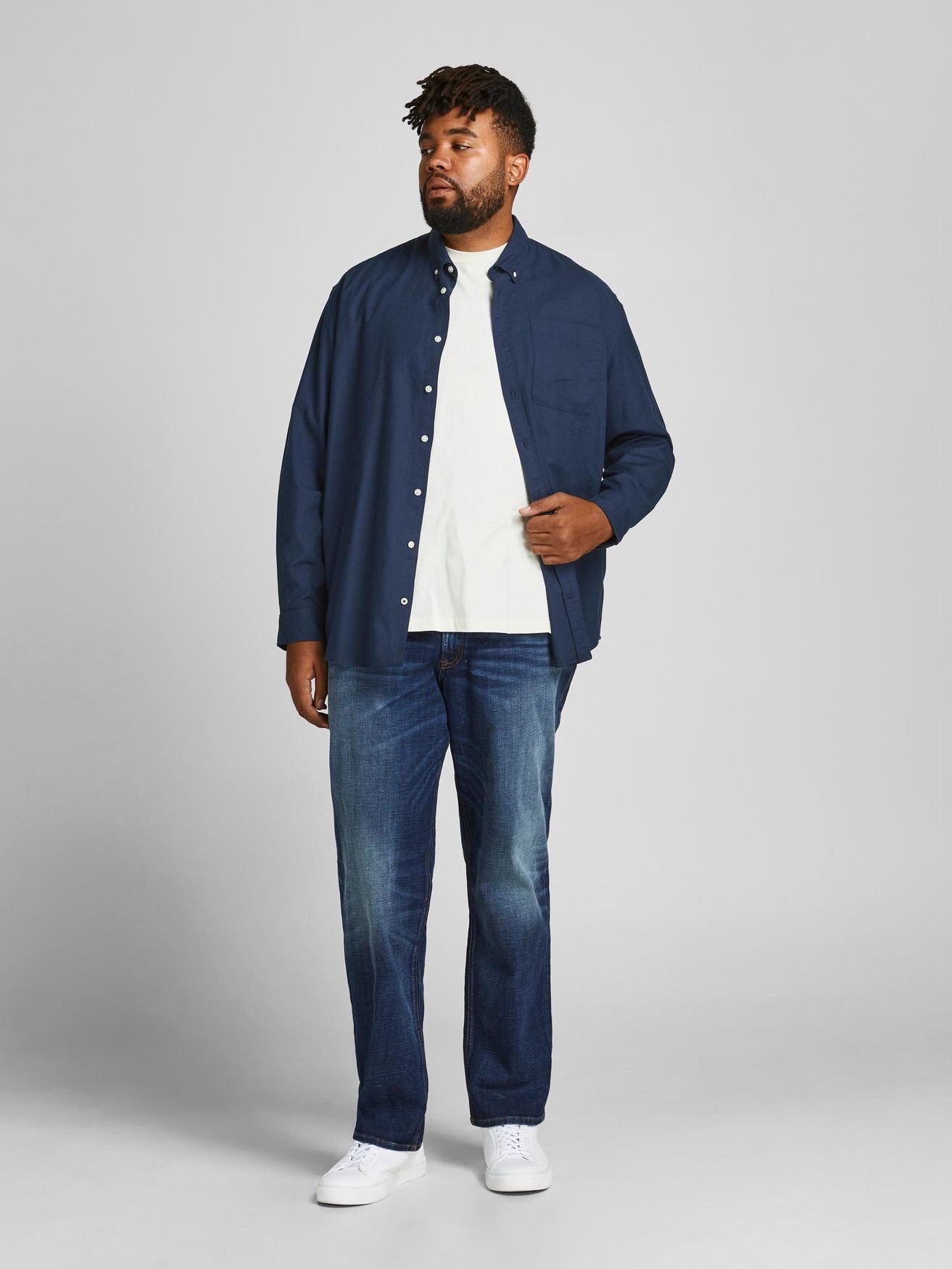 Jack & Jones Herren Freizeit Hemd JJEOXFORD Comfort Fit Plussize günstig online kaufen