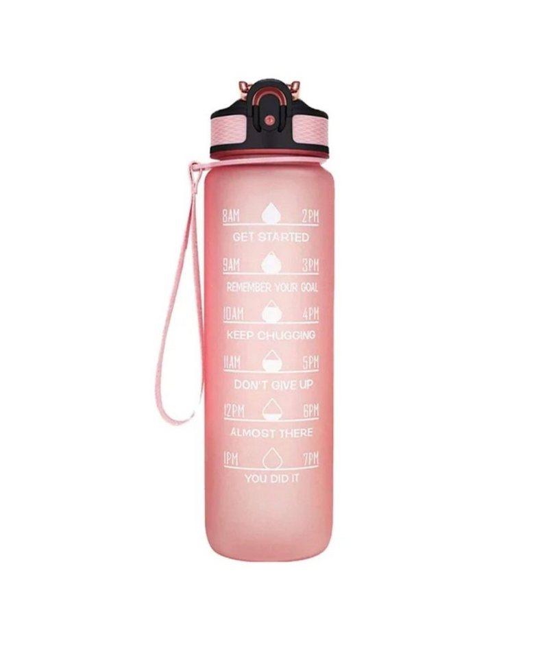 Botells Trinkflasche Sport Trinkflasche, Motivation, Wasserflasche + Strohhalm & Shakerball, Trinke während deiner Aktivität, leicht, auslaufsicher, motivierend