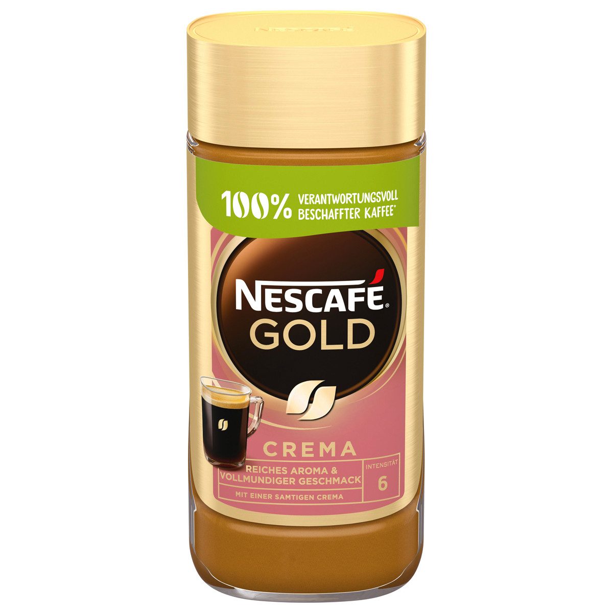 NESCAFE Kaffee, Nescafe Gold Crema löslicher Kaffee circa 100 Portionen 200g