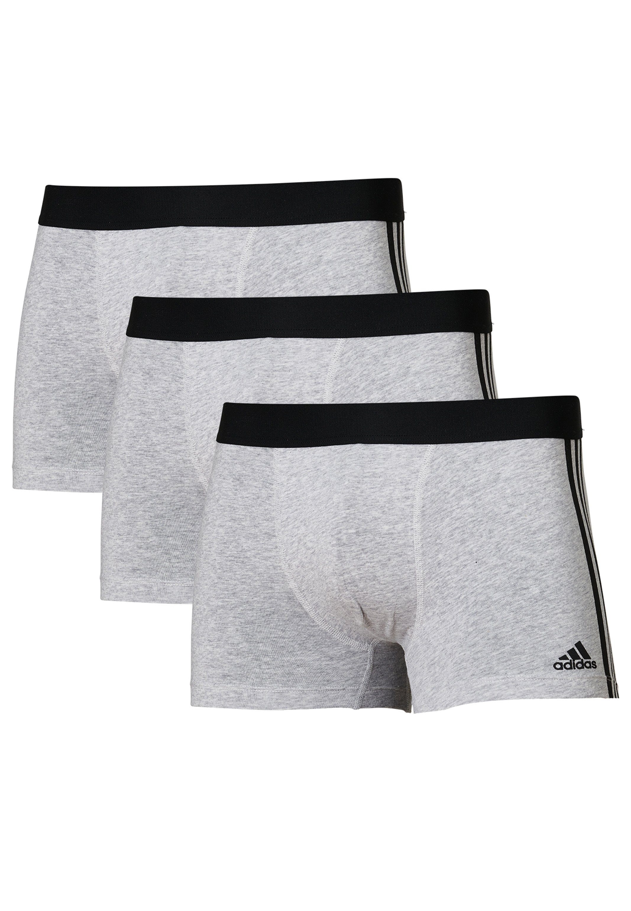 Retro (Spar-Set, Flex Sportswear Pant Grau Stripes Short Active Ohne Eingriff - / Baumwolle Boxer - - Cotton Retro adidas 3-St) 3