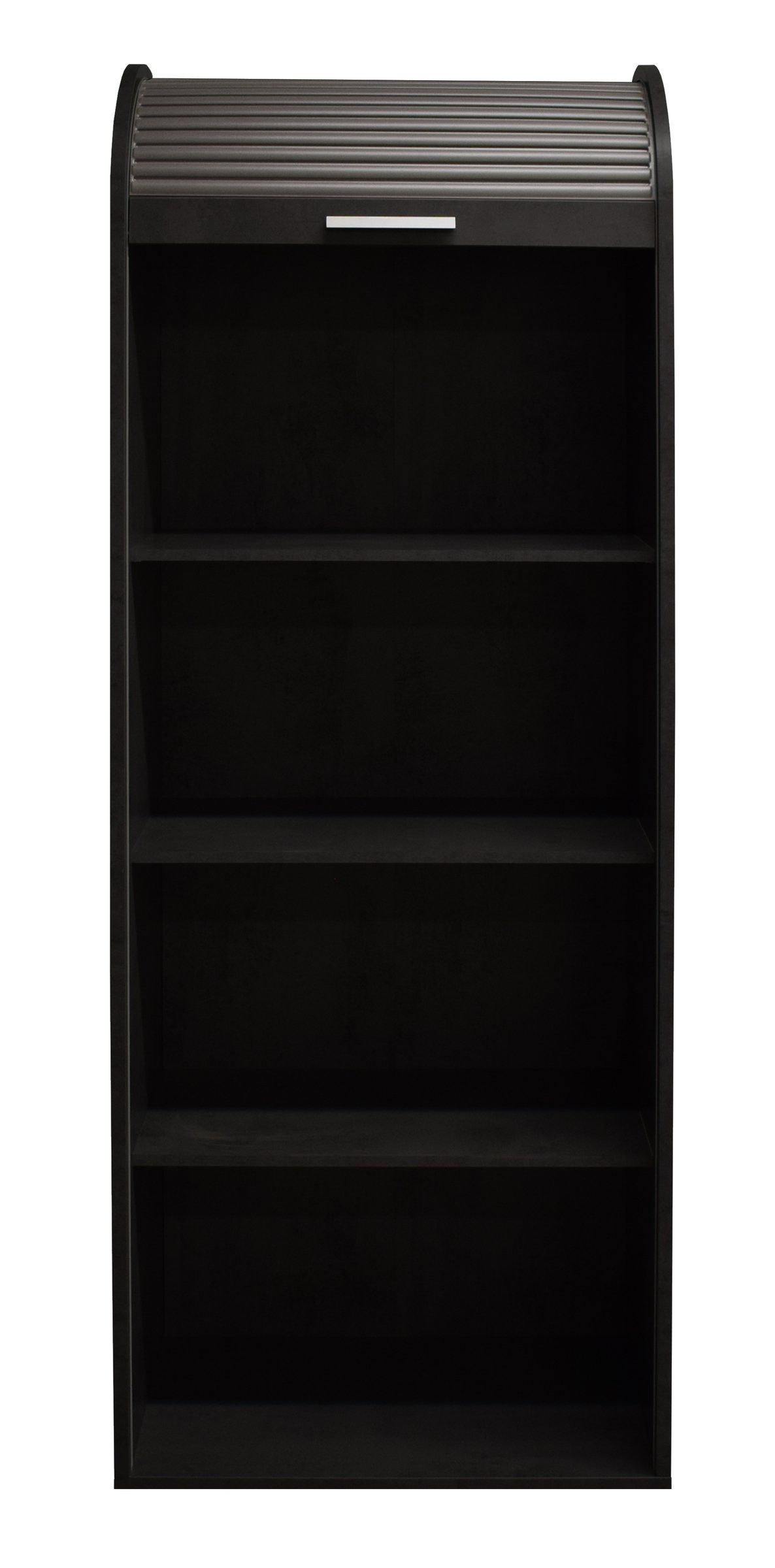 möbelando Jalousieschrank Jalousieschrank in schwarzstahl / graphit mit 2 Einlegeböden