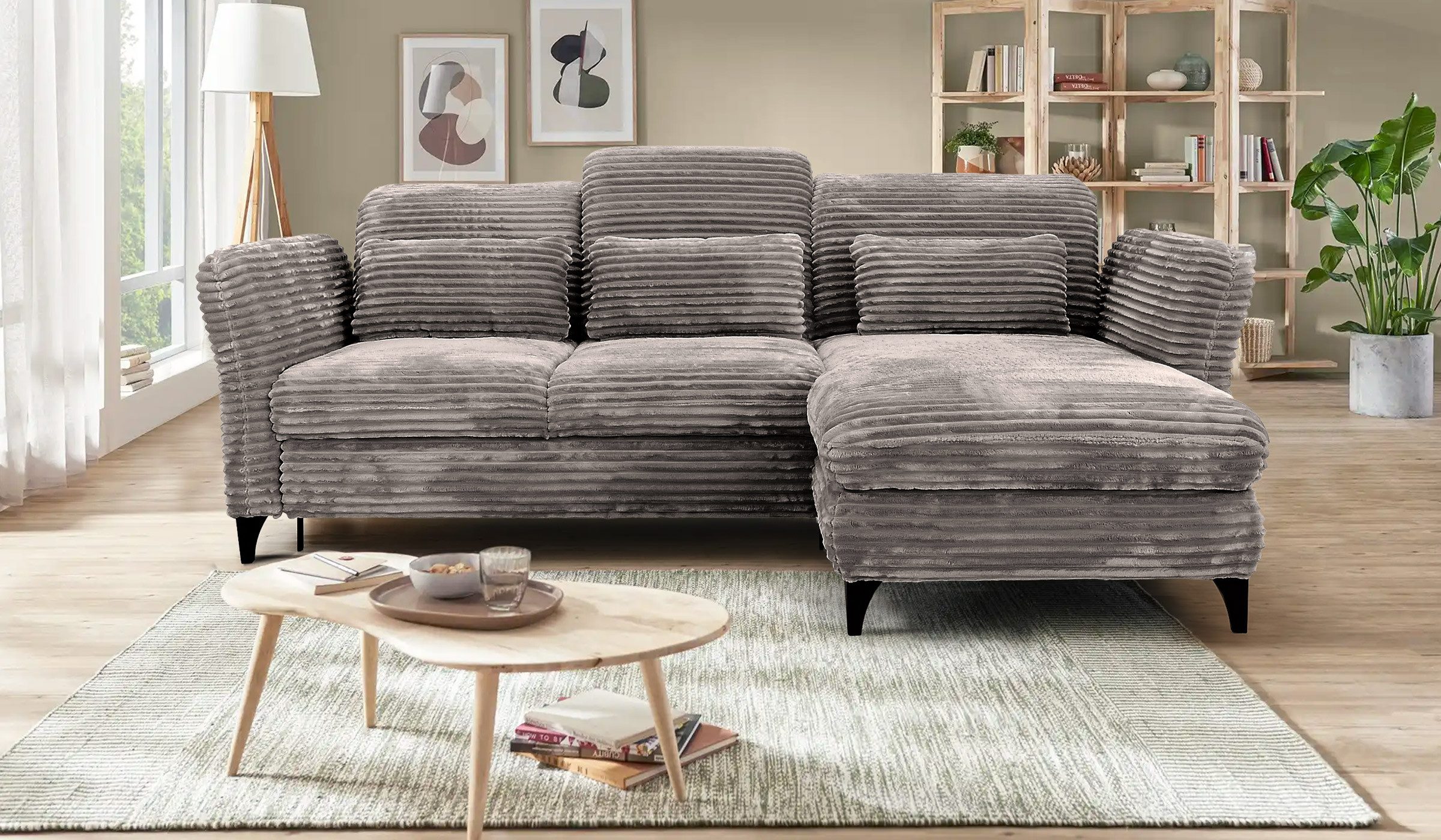Hygger Möbelhaus Ecksofa Ecksofa Eva Schlafcouch, günstig online kaufen