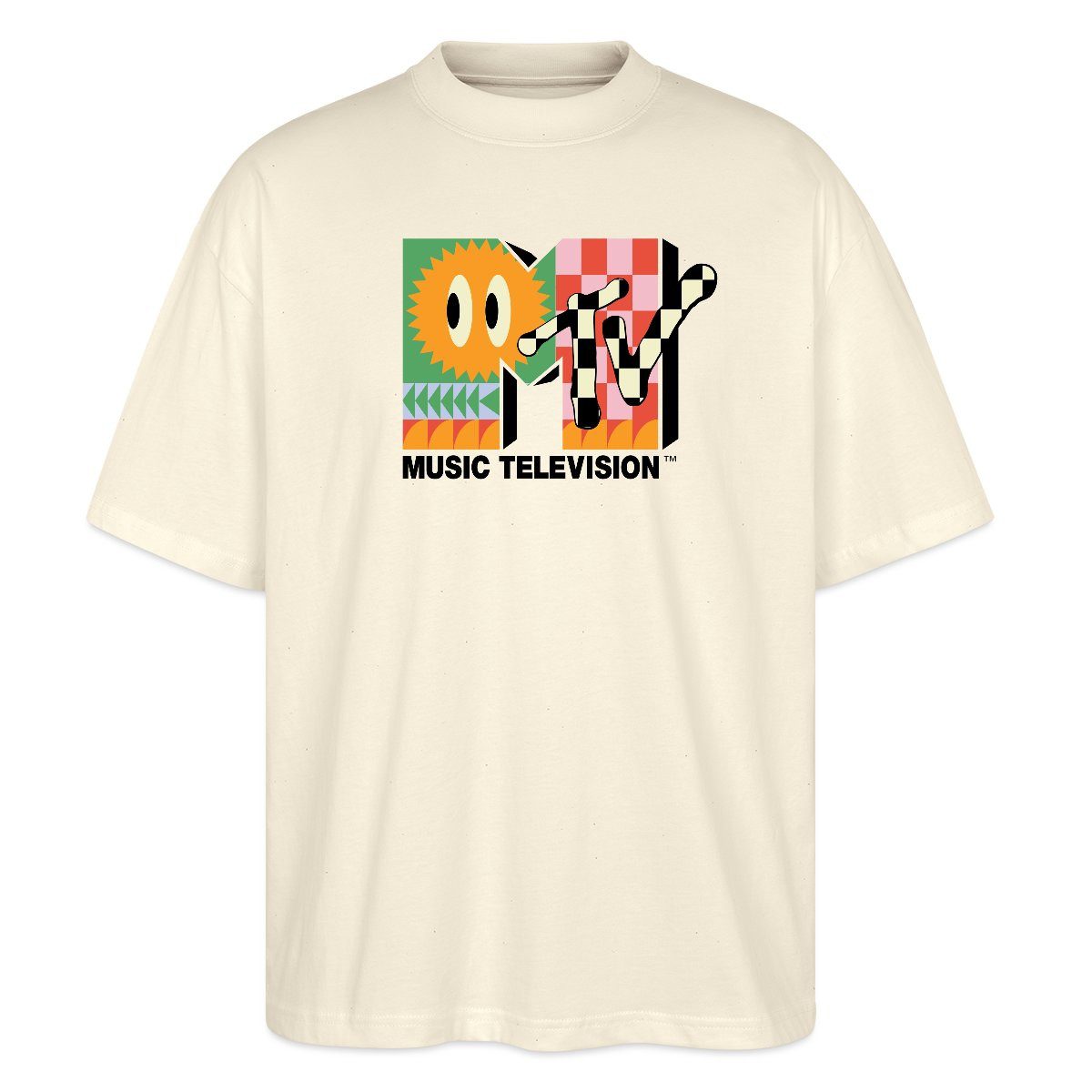 T-Shirt MTV Music Television Buntes Logo Mit Sonne Oversize Unisex T-Shirt