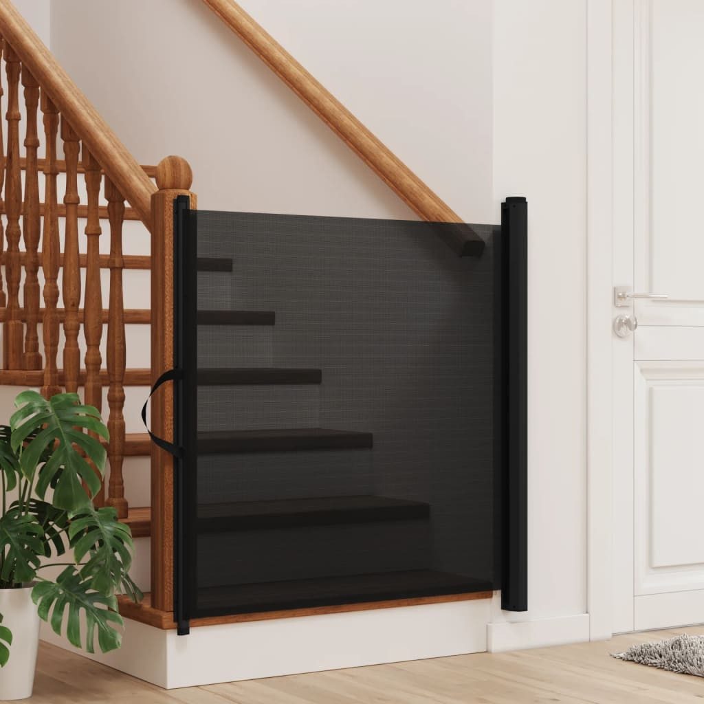 vidaXL Hundegitter Haustier-Barriere Ausziehbar Schwarz 82,5x125 cm