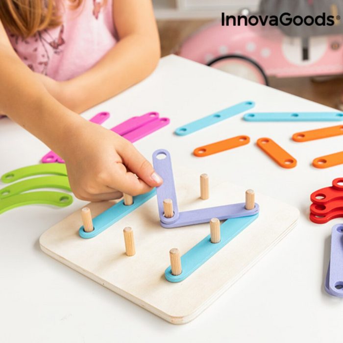 InnovaGoods Lernspielzeug Holzspielzeug zum Zusammenbauen von Buchstaben und Zahlen Koogame