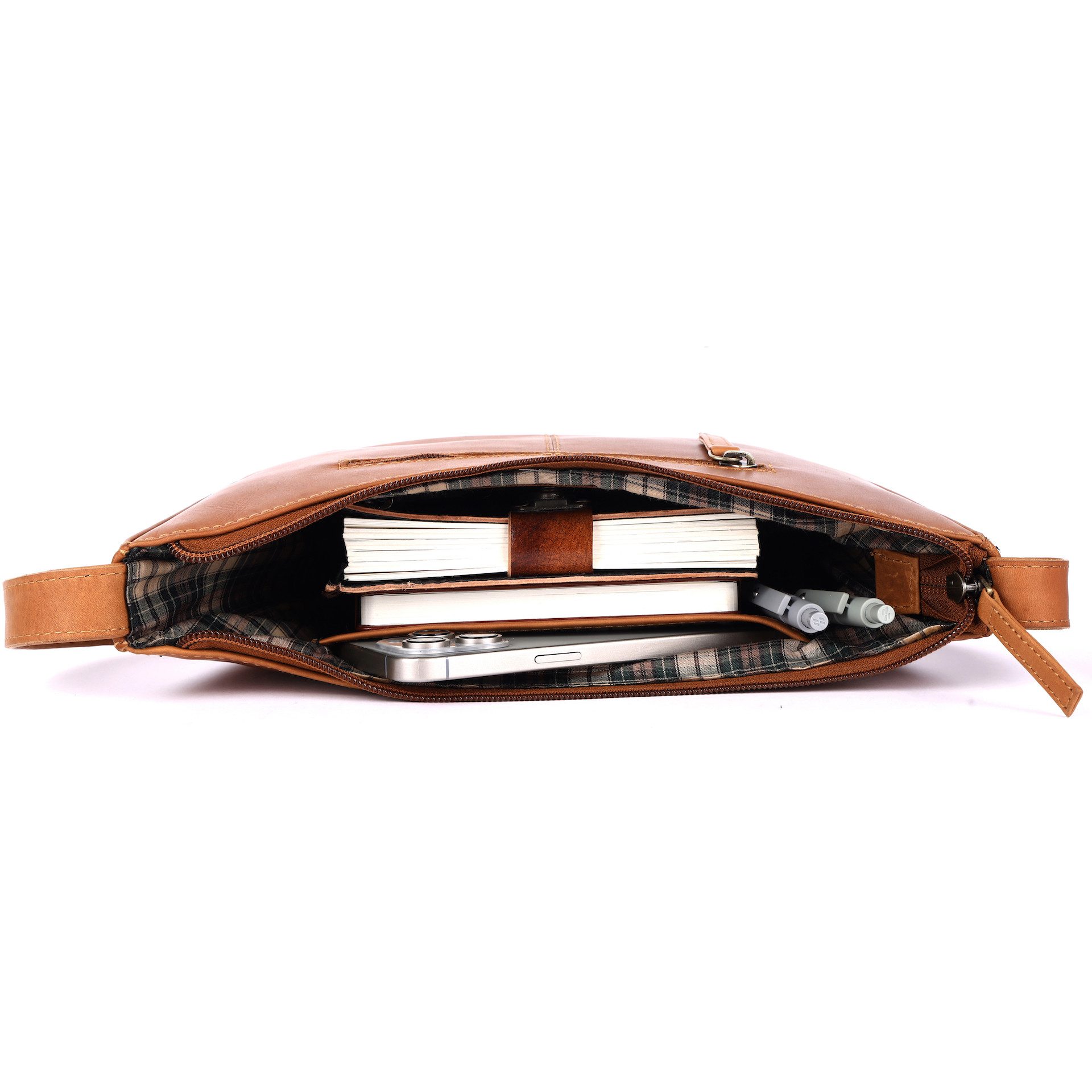 Benthill Handtasche Damen Echt Leder Schultertasche Klein Vintage Hobo Bag Beutel, Reißverschlussfach