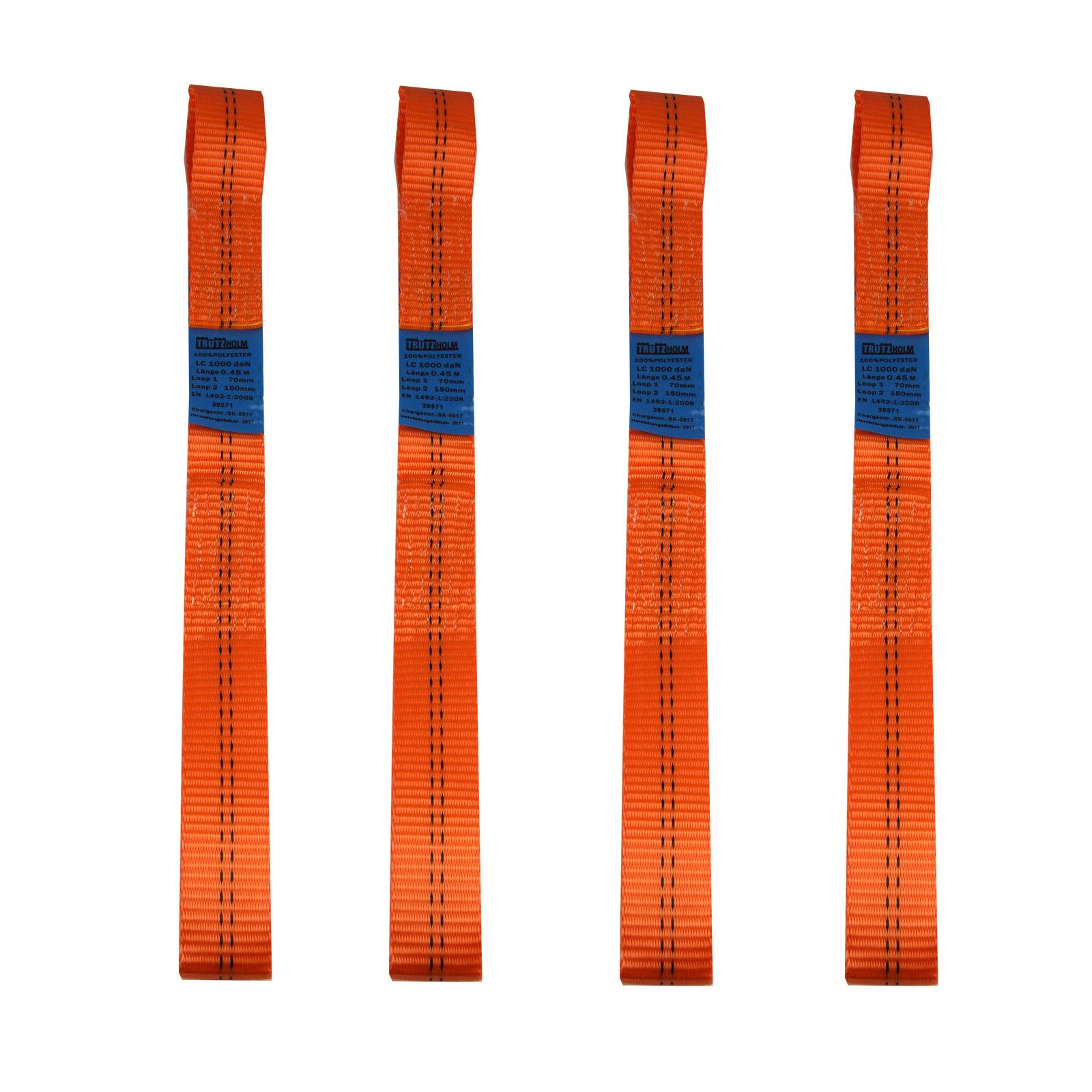 TRUTZHOLM Spanngurt Gurtschlaufen Doppelschlaufe Spanngurt Motorrad Motorradspanngurt (4er Set) ORANGE