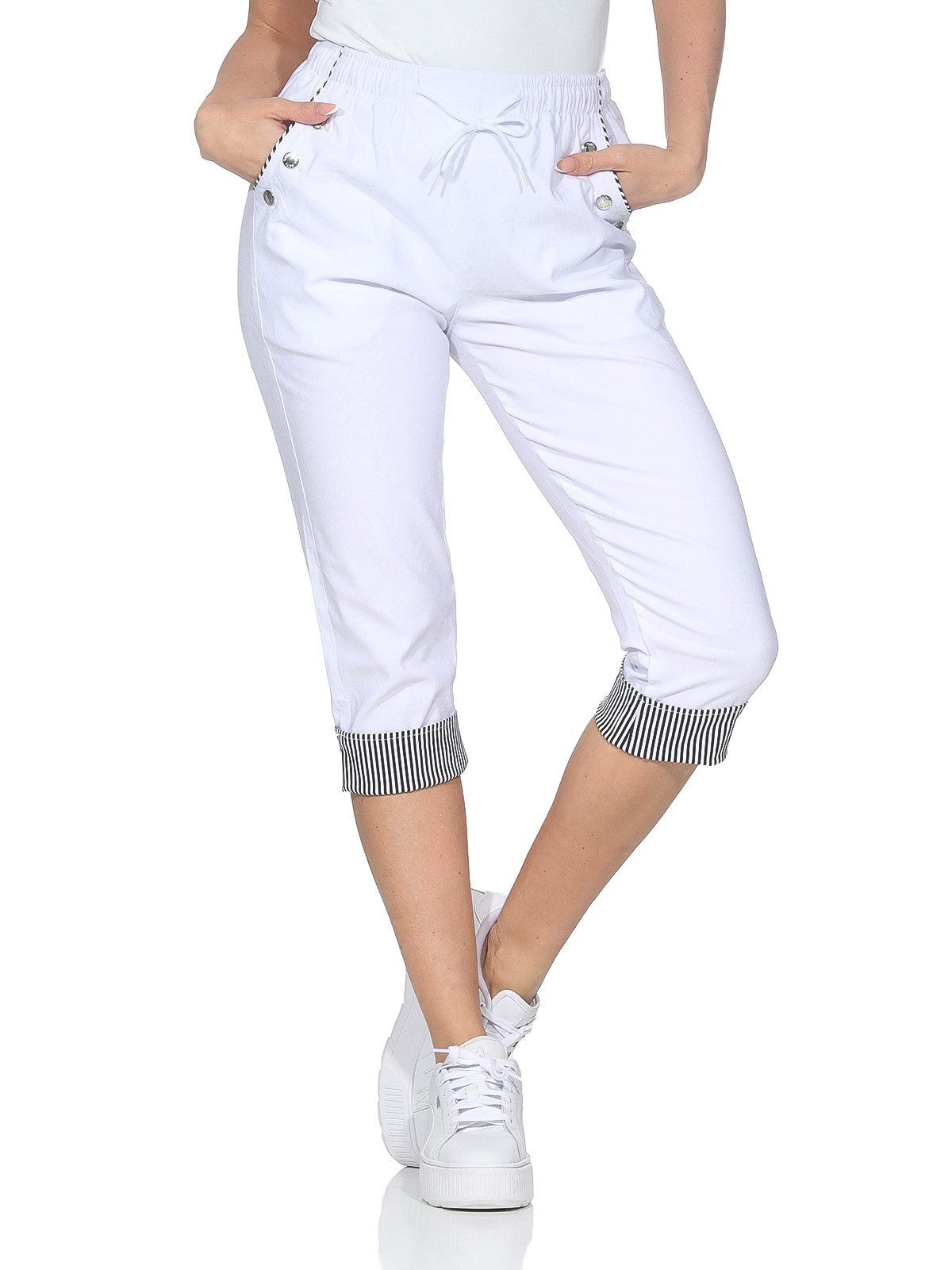 OriginalYou Caprihose Damen Schlupfhose 7/8 Stoffhose maritime Sommerhose E günstig online kaufen