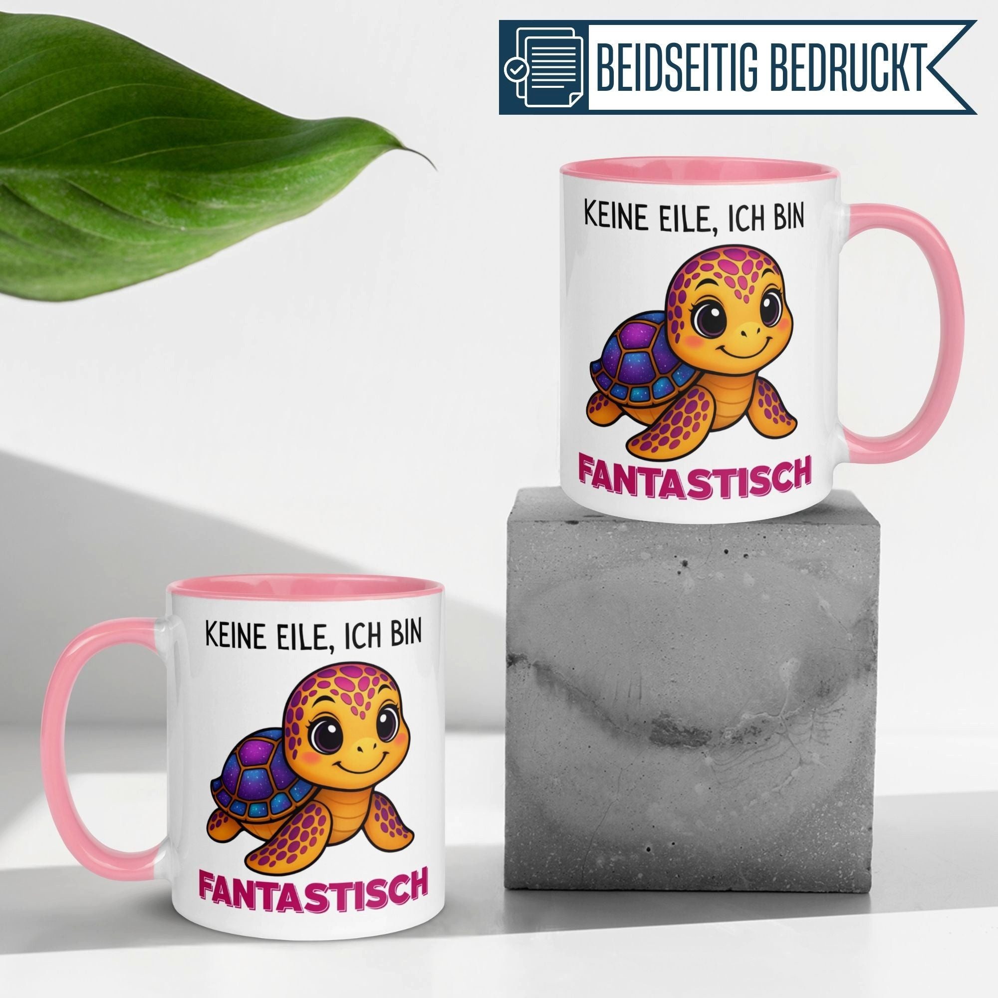 Momentals Tasse Schildkröte – Keine Eile - Ich bin fantastisch – Schildkröten Geschenk, Gratis Versand · Links-&Rechtshänder · Spülmaschinenfest