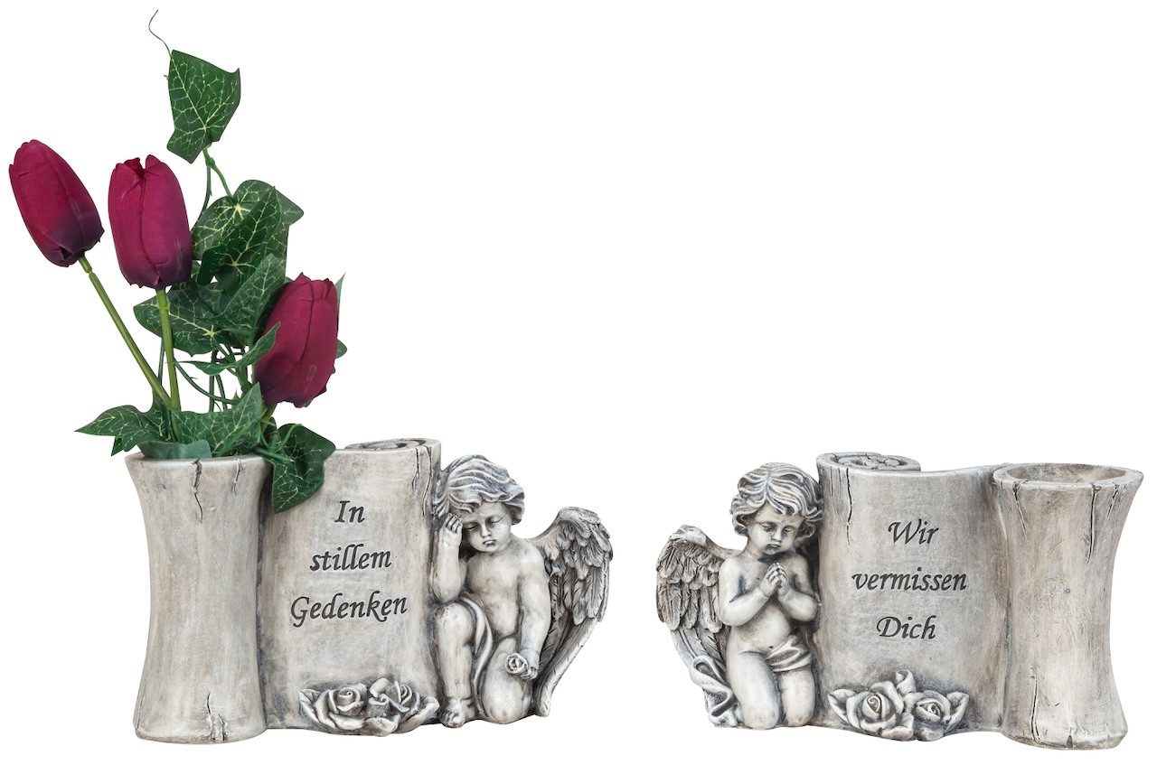 MF Grabkerze Set Grabengel mit Blumenvase günstig online kaufen