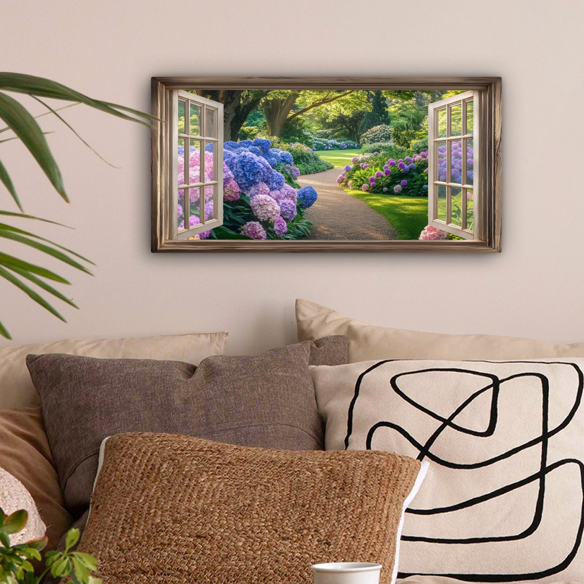 OneMillionCanvasses® Leinwandbild Panorama Aussicht - Garten günstig online kaufen