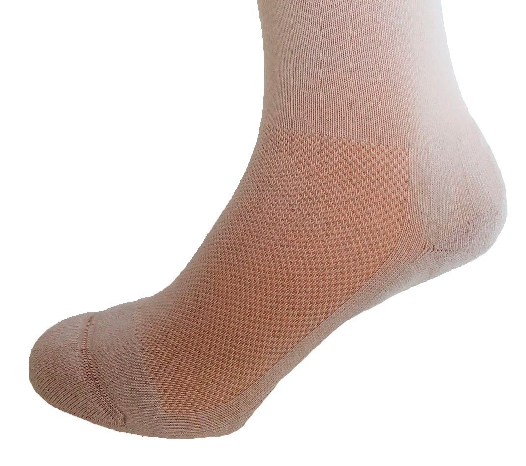 Fußgut Diabetikersocken Venenfreund Kniestrümpfe (2-Paar) beige sensitiv