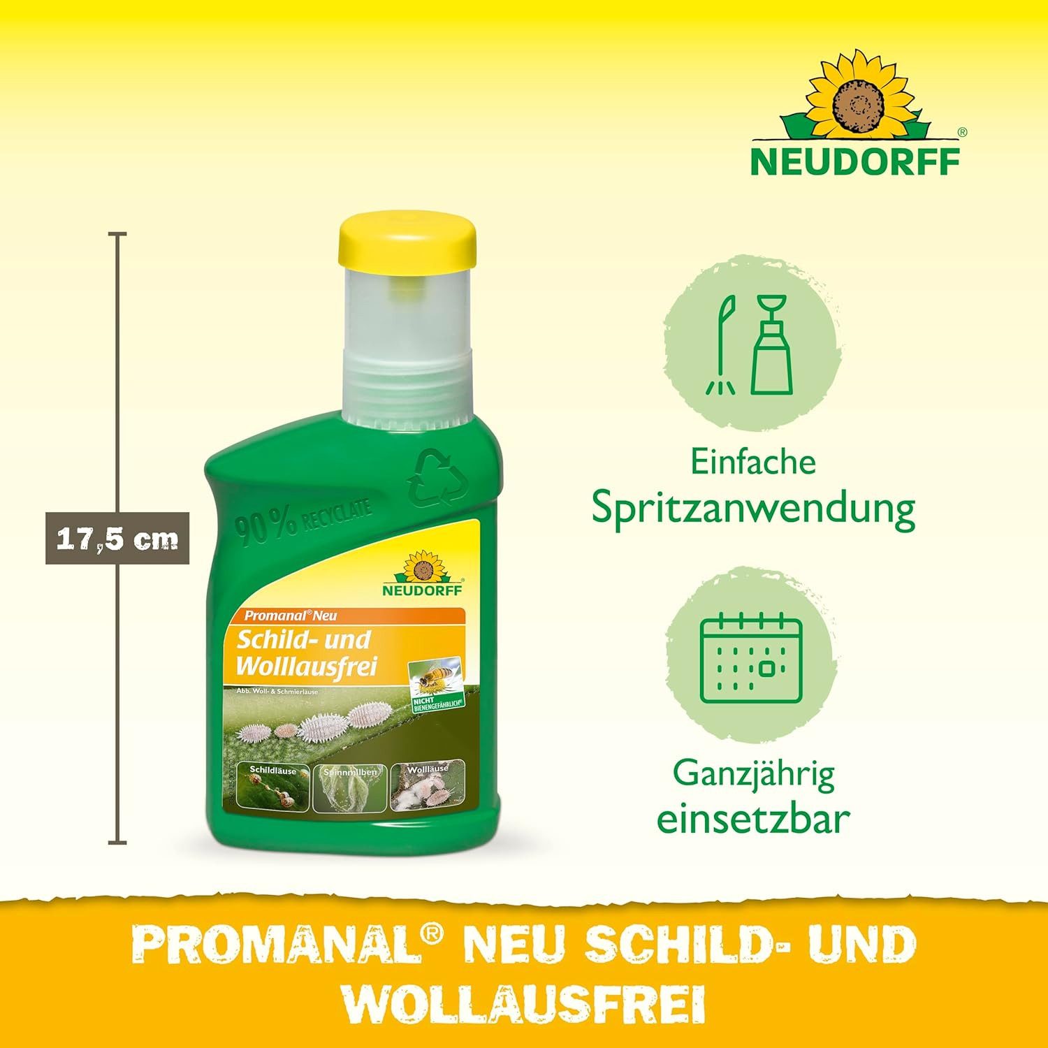 Neudorff Insektenspray Promanal Neu Schild- und Wolllausfrei 250 ml, 250 ml, einsetzbar an z.B. Oleander und Olive, Paraffinöl-Konzentrat gegen Schild-, Wollläuse & Spinnmilben