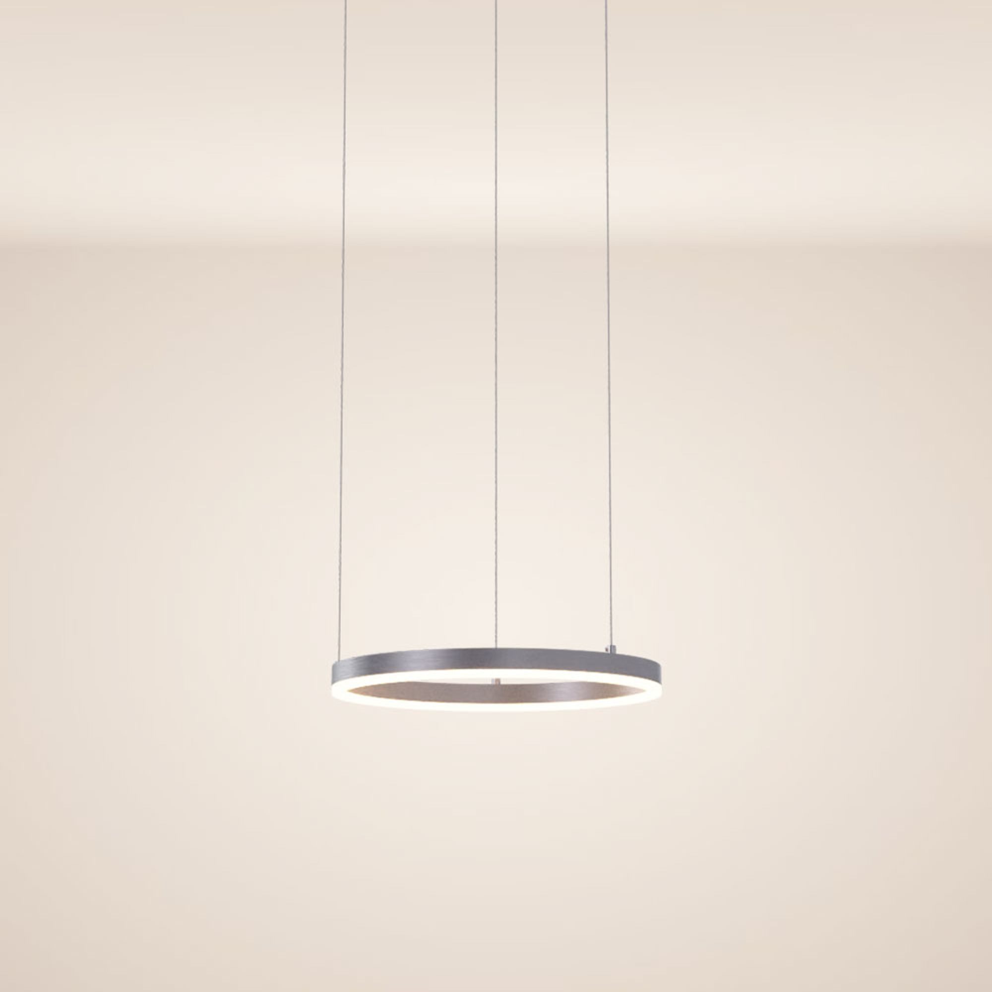 s.luce Pendelleuchte LED Pendelleuchte Ring 40 direkt oder indirekt 5m Abhängung Aluminium, Warmweiß