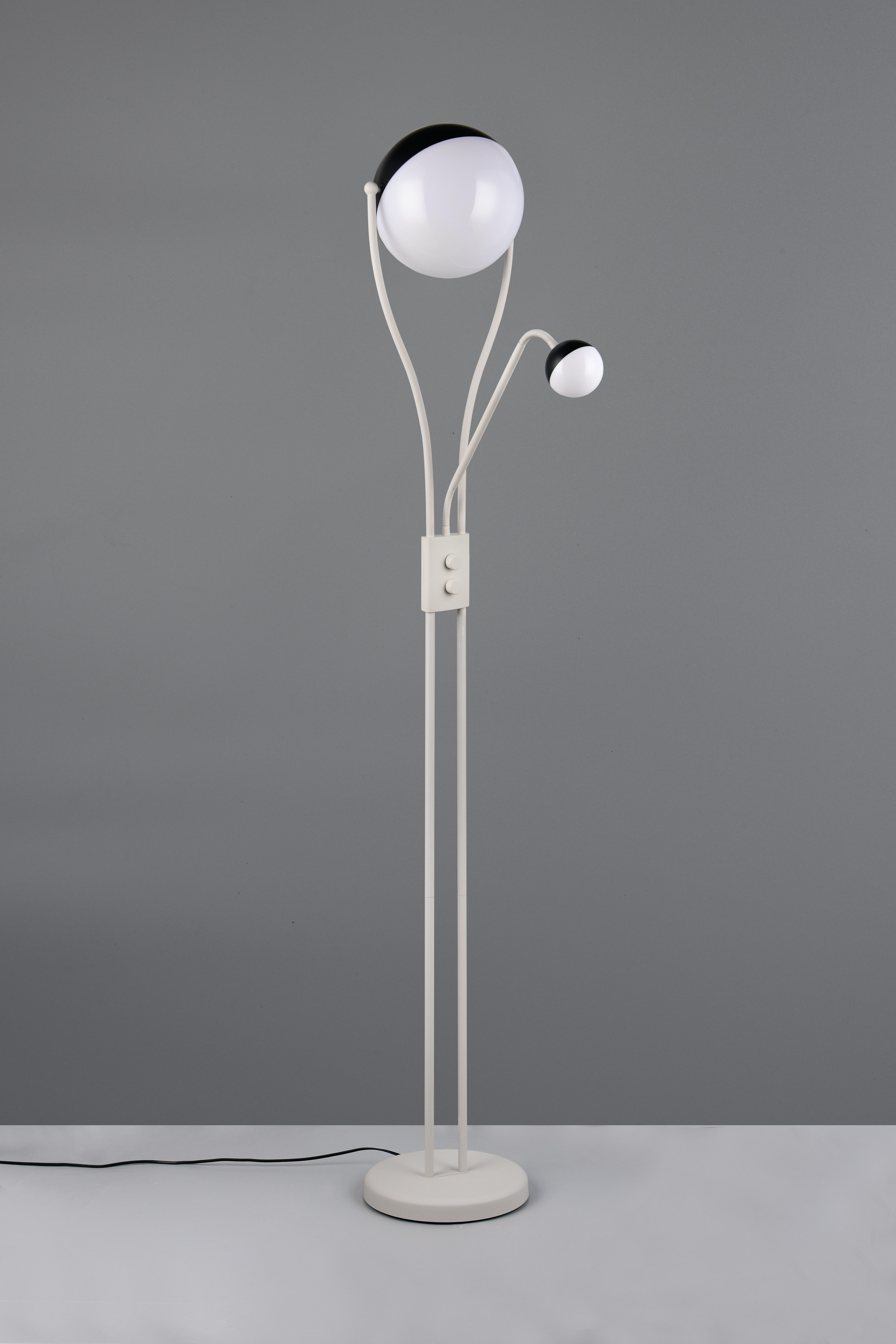 TRIO Leuchten LED Stehlampe CHRIS, LED Stehleuchte, mit Lesearm, Drehdimmer, Dimmfunktion, Lesearm, getrennt schaltbar, LED fest integriert, Warmweiß, flexibles Leselicht getrennt schalten + dimmen, warmweißes Licht 3000K