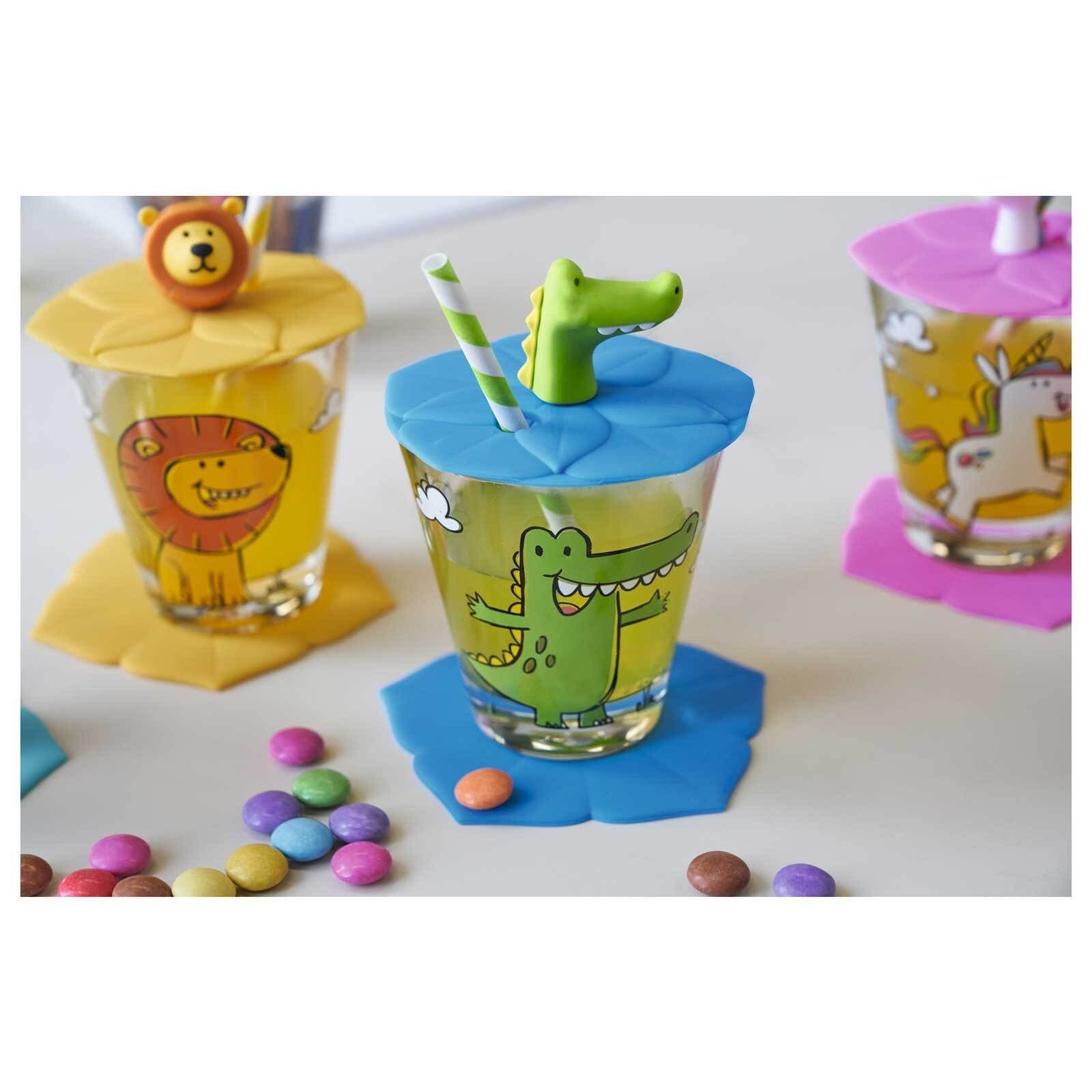 LEONARDO Kinderbecher Bambini Kinderbecher mit Deckel 215 ml 6er Set, 6-tlg., Glas