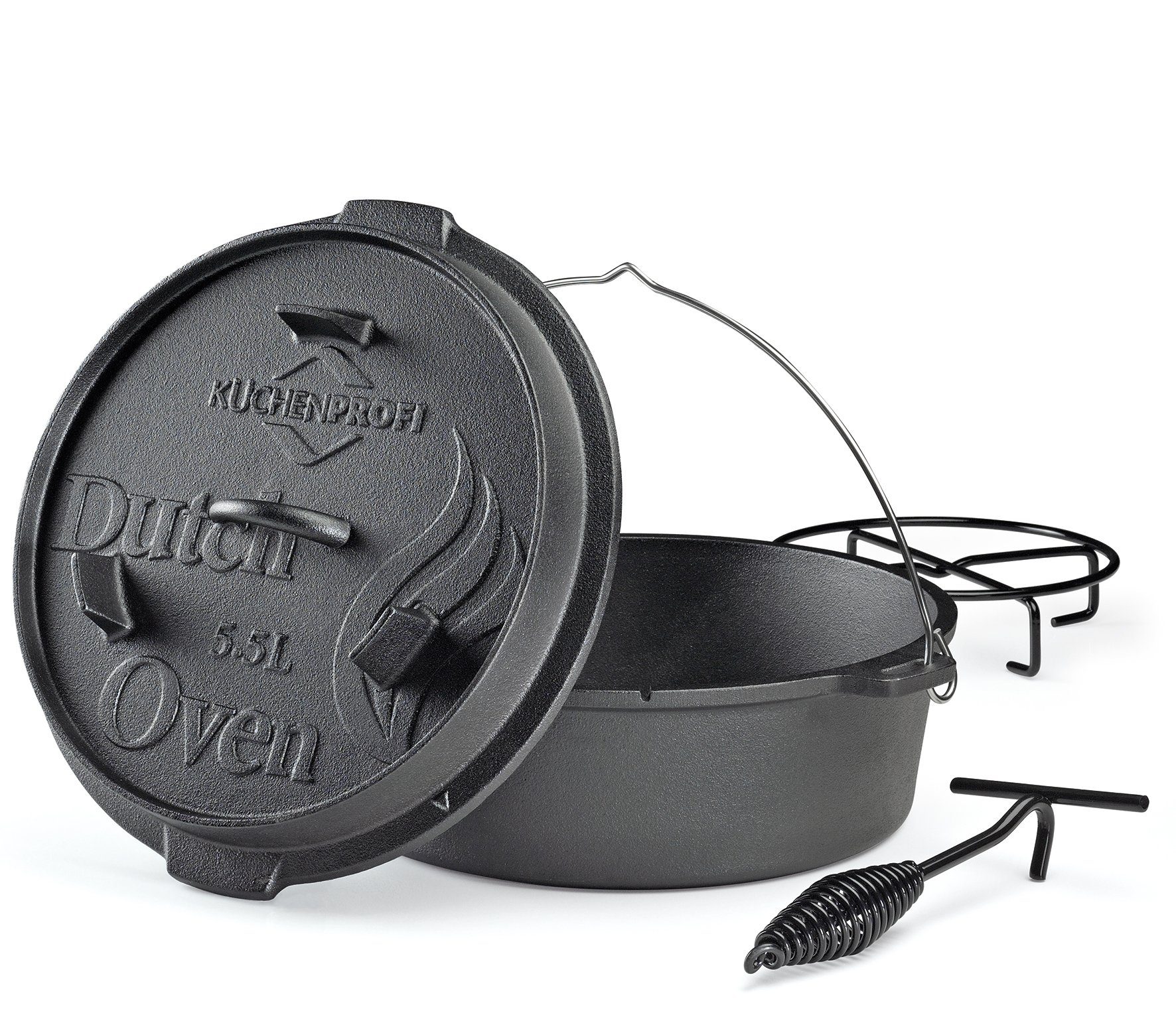 Küchenprofi Feuertopf BBQ Dutch Oven Gusseisen, 5,5L, Gusseisen