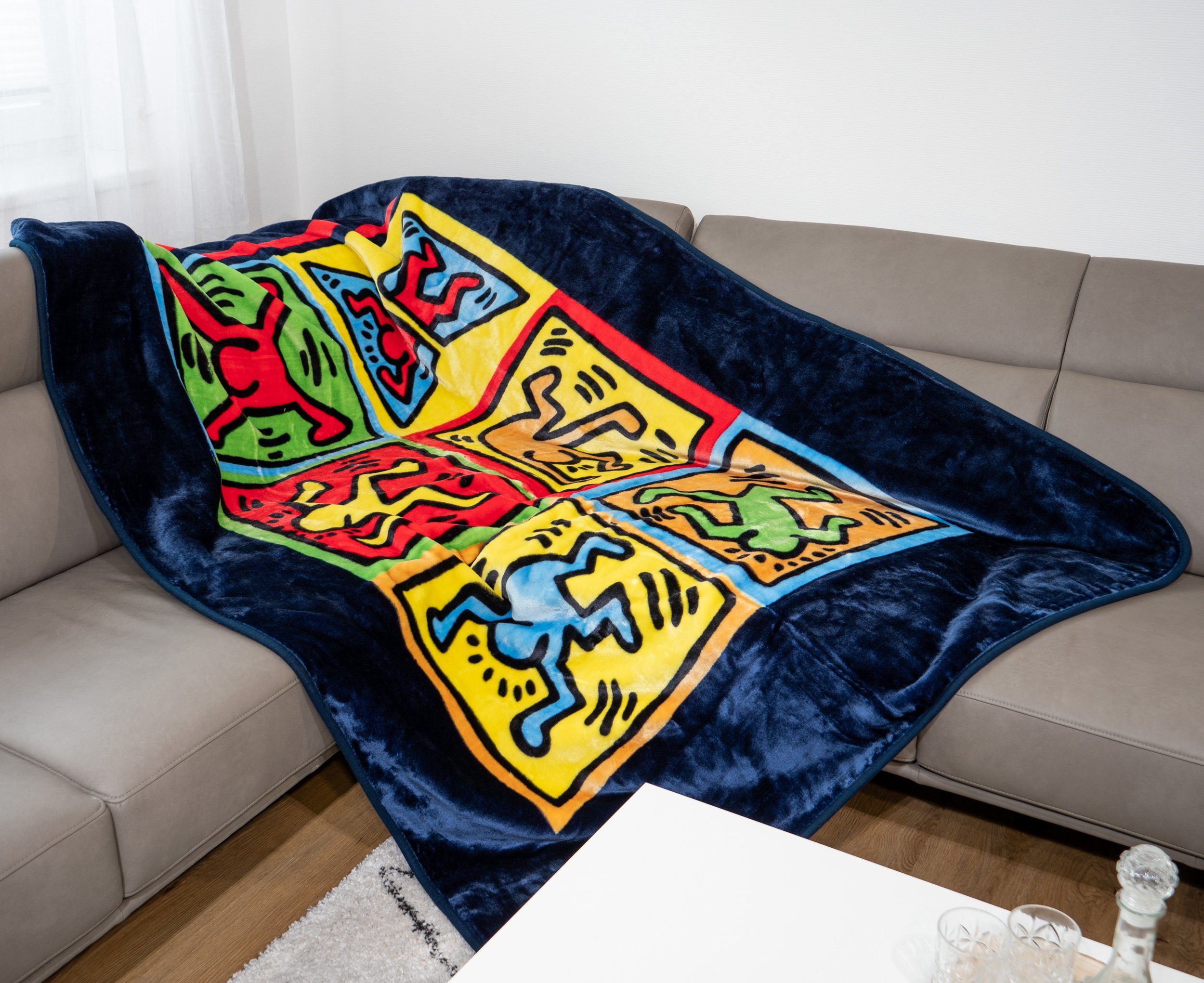 Wohndecke Deluxe, Traumschloss, Keith Haring, Pop günstig online kaufen