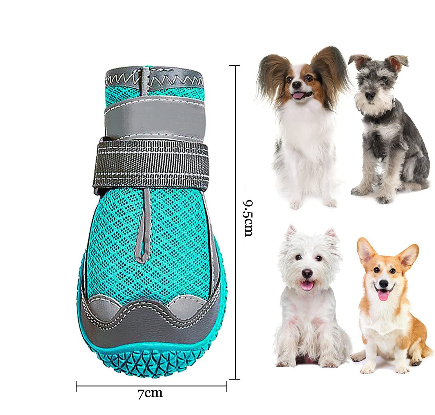 Outdoor-Sport Anti-Rutsch Cyan(stil2) und Hunde für Socken GelldG Reflektierendem Riemen Sohle