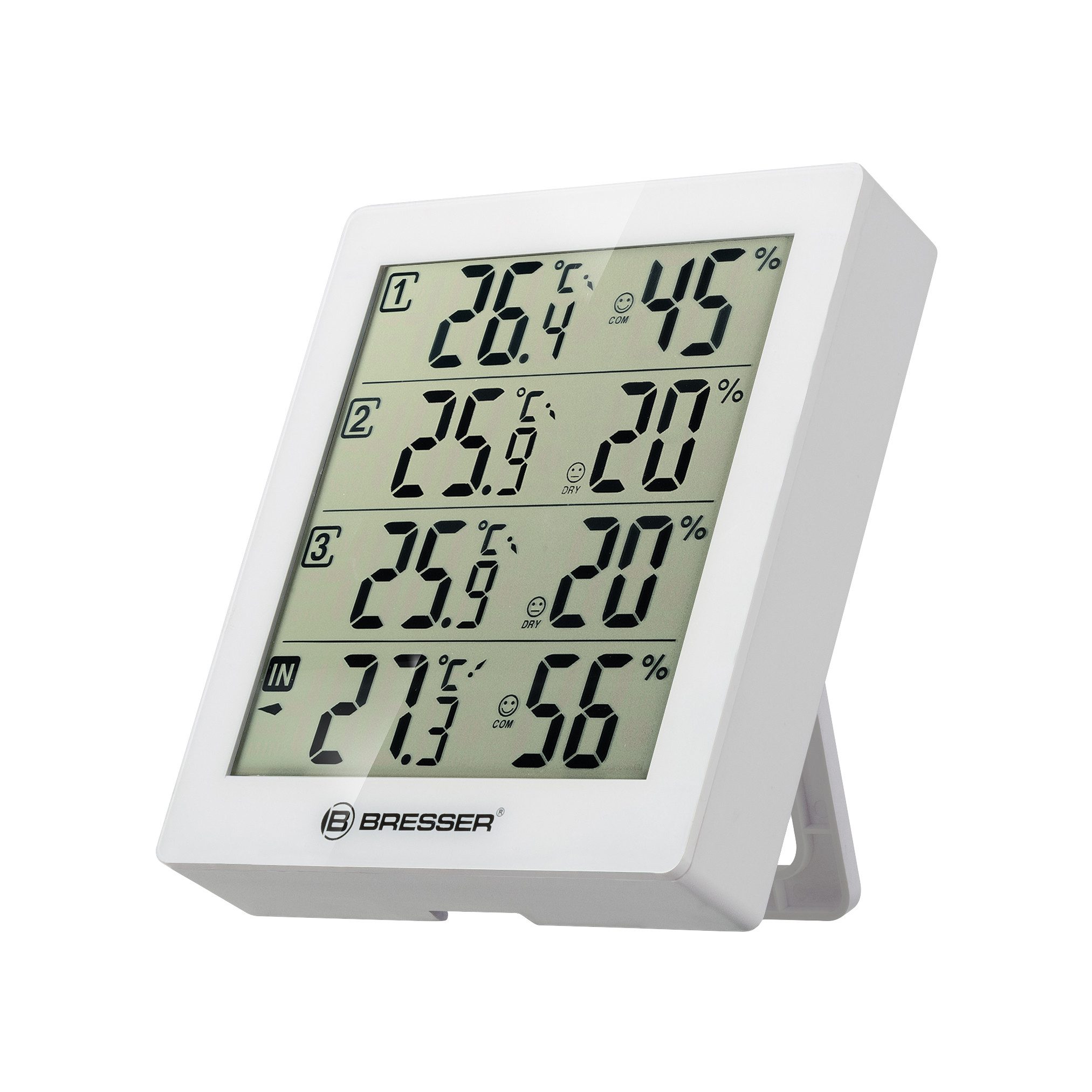 Hygrometer Thermo- / Hygrometer Quadro mit 3 Außensensoren w.