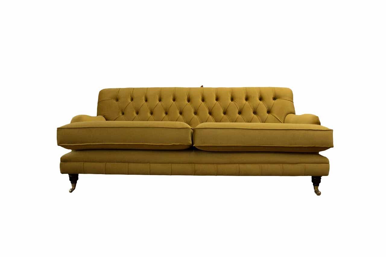 JVmoebel Sofa, Chesterfield Sofa 3 Sitzer Polster Textil Stoff Couchen Elegante Sofas