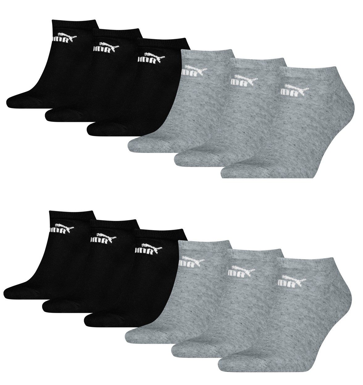 PUMA Sneakersocken PUMA Unisex Sneaker Socken knöchelhoch Damen Herren 12er Pack (12-Paar) Logoschriftzug