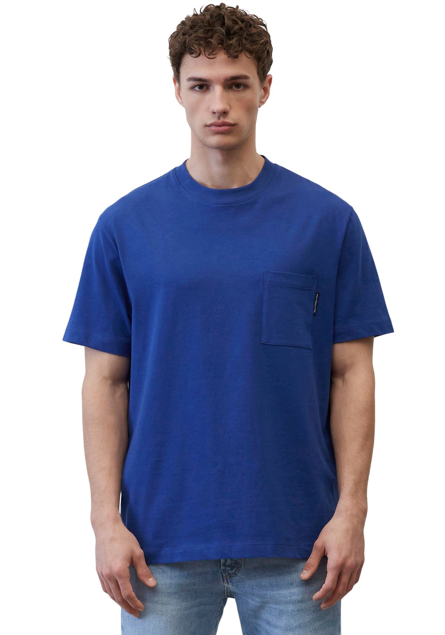 Brusttasche T-Shirt Marc DENIM aufgesetzter royalblau O'Polo mit