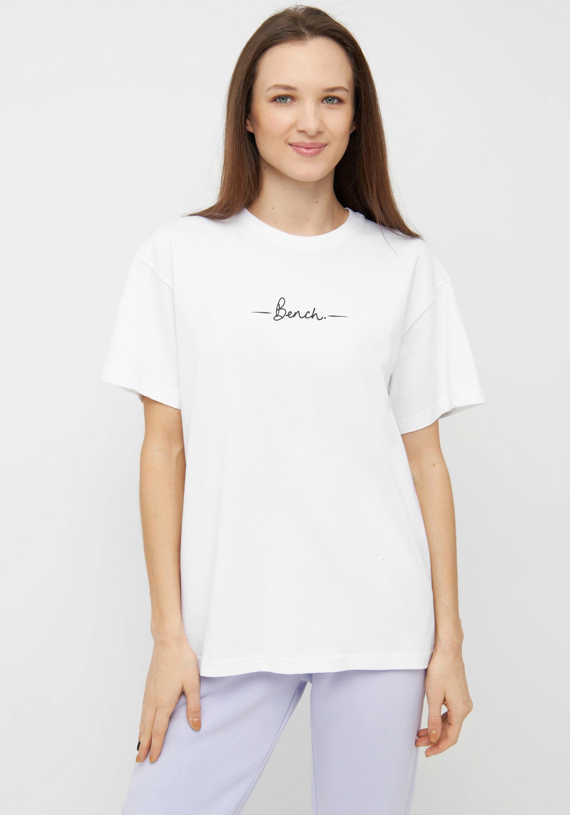 Bench. T-Shirt ABELIA mit dezentem Brustlogo WHITE | T-Shirts
