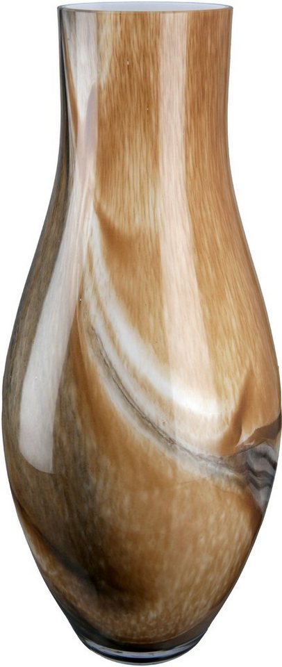 GILDE Tischvase Draga, Höhe ca. 40 cm (1 St), dekorative Vase aus Glas,  Blumenvase, Mit viel Liebe zum Detail wurde diese Vase in Handarbeit  gefertigt
