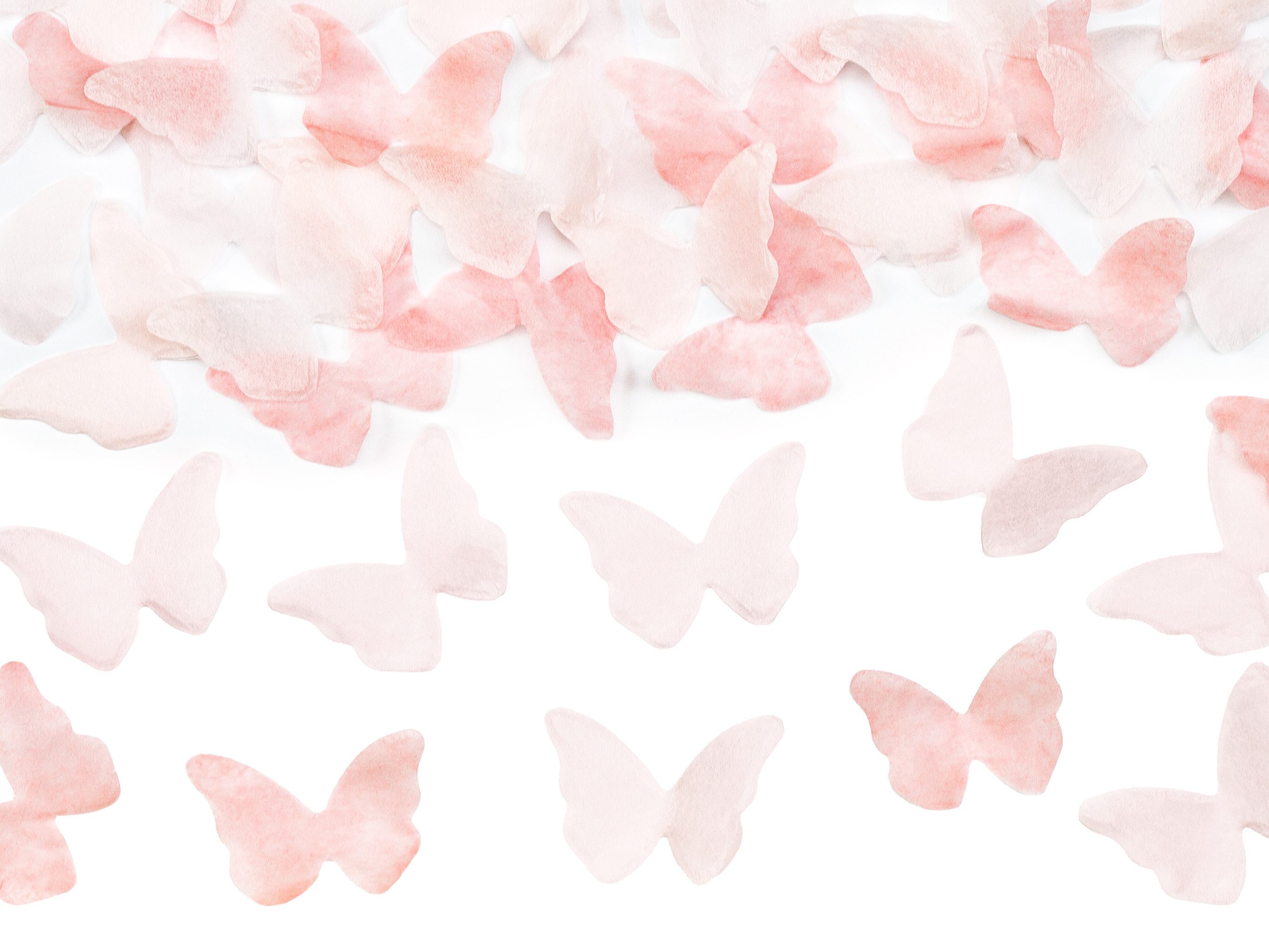 partydeco Konfetti, Konfettikanone mit Schmetterlingen 20cm Rosa