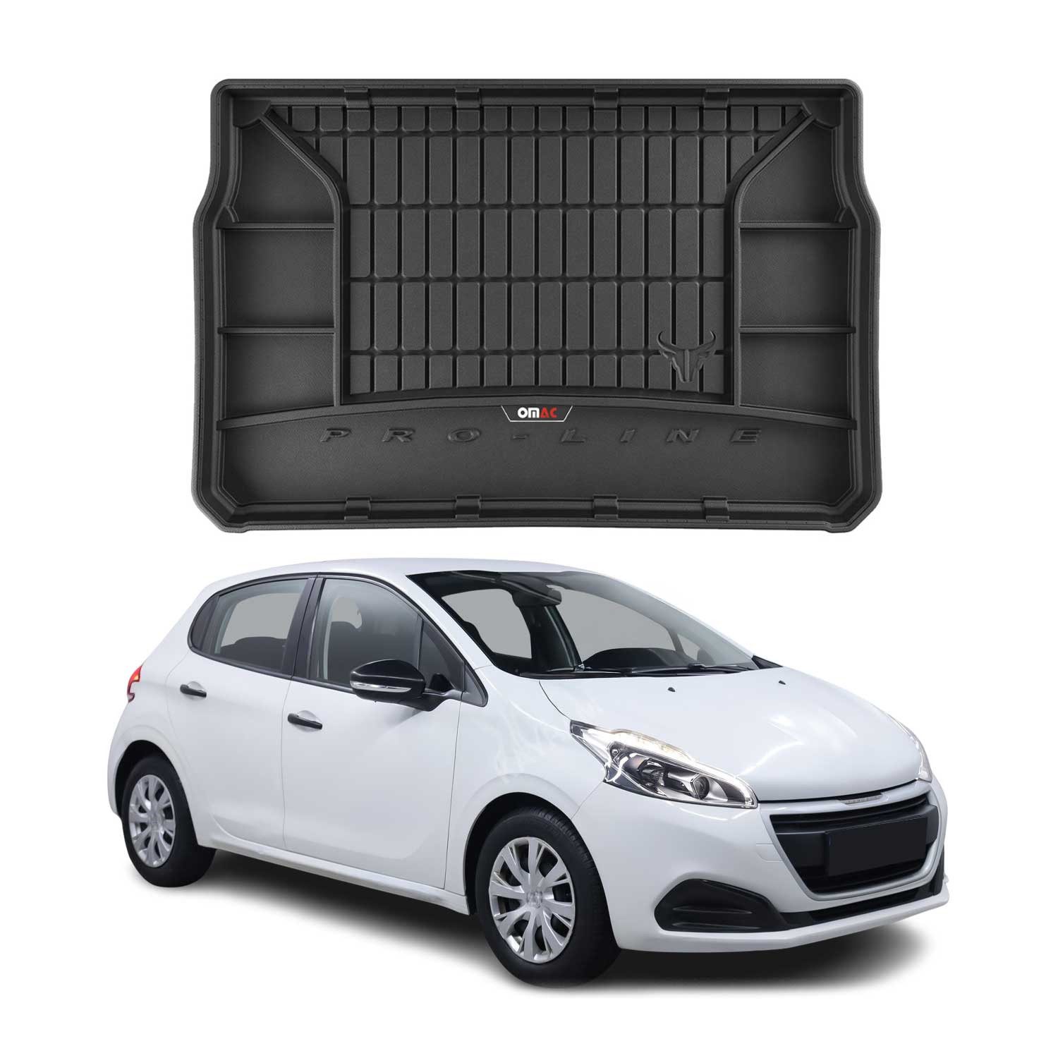 Kofferraummatte OMAC Kofferraumwanne für Peugeot 208 2012-2019 TPE Schwarz