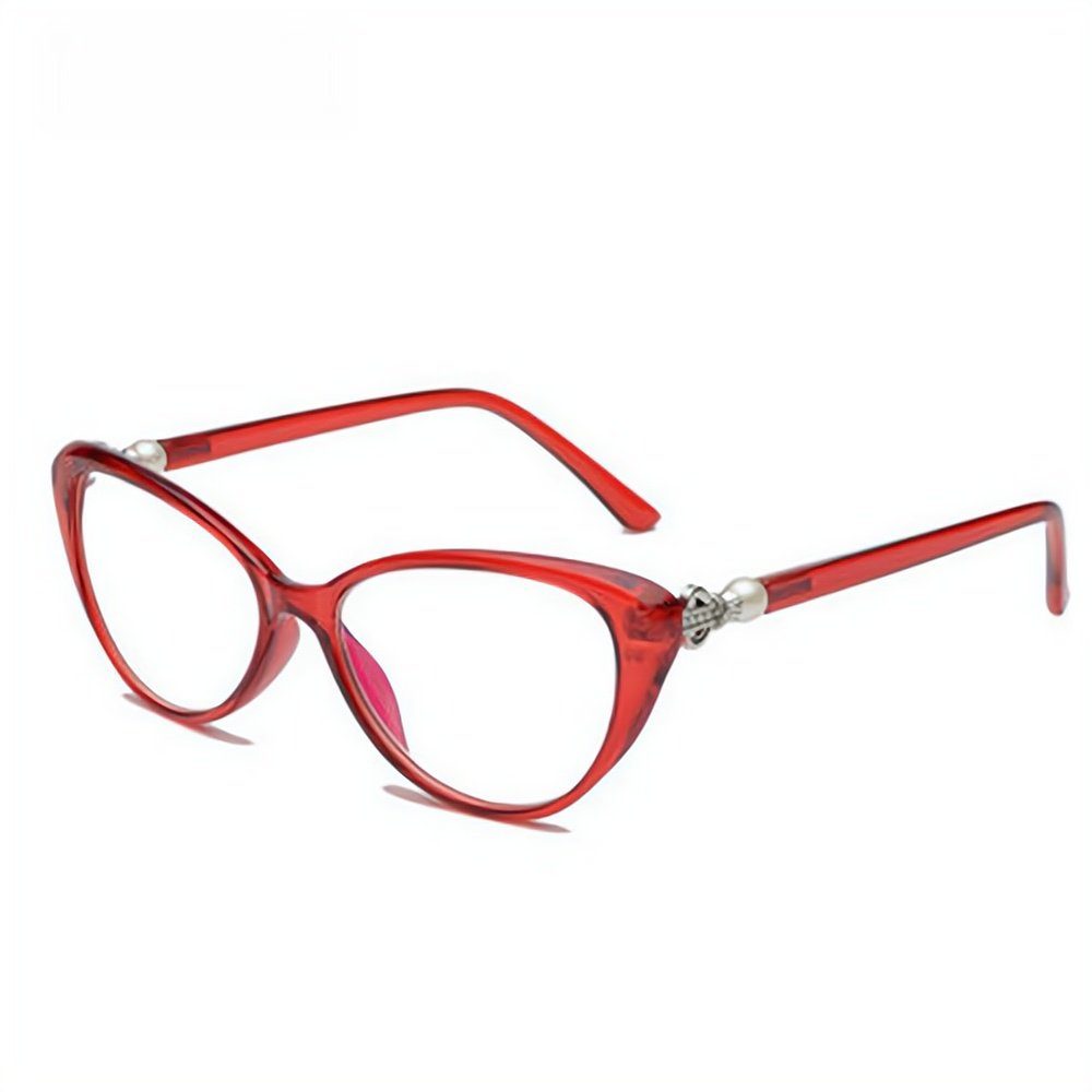 PACIEA Lesebrille Cat Eye Perle Anti Blaulicht Vollrand Ultraleicht Klassisch rot | Brillen