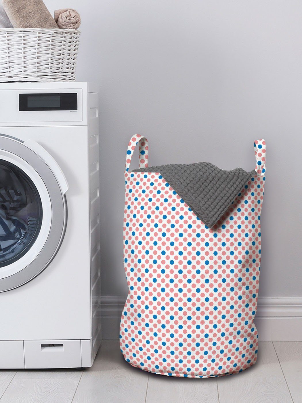 Abakuhaus Wäschesäckchen Wäschekorb Abstrakt mit Griffen für Kordelzugverschluss Waschsalons, Tupfen Grafik Heitre