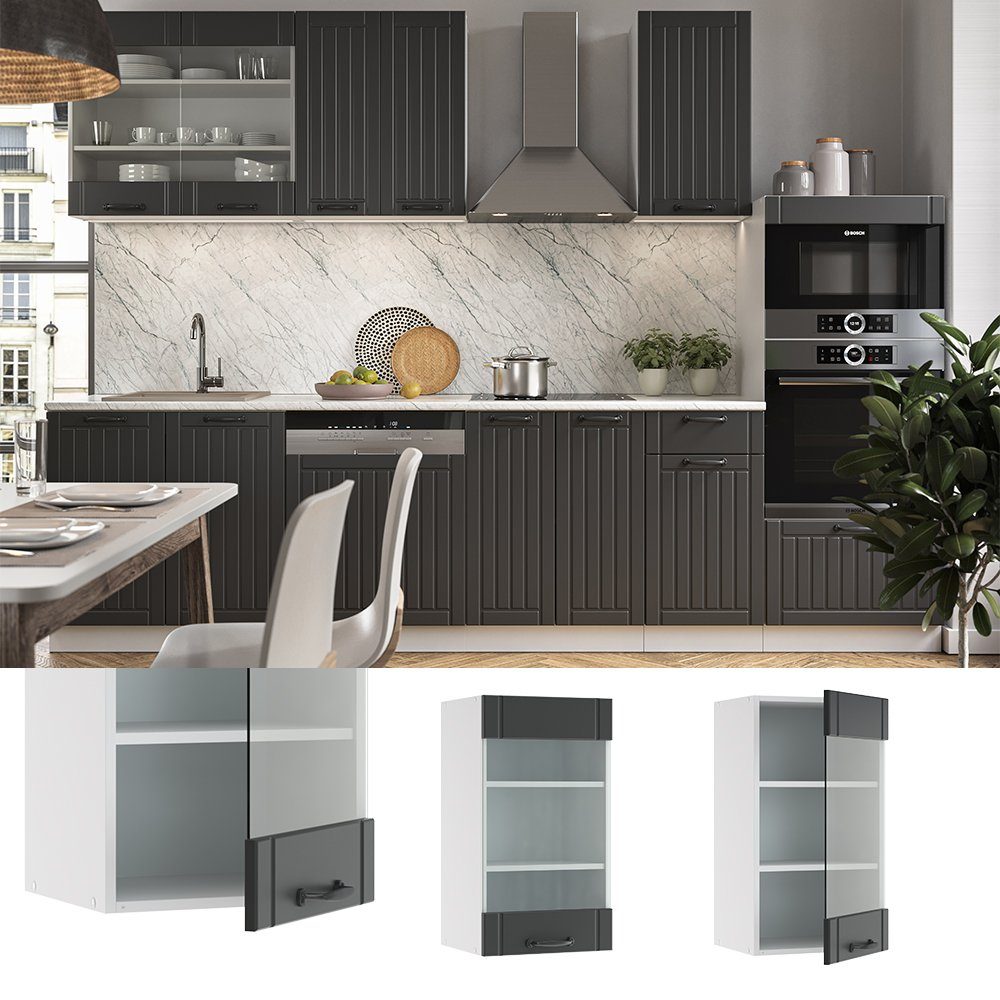 Vicco Glashängeschrank Fame-Line, Anthrazit/Weiß, 40 cm günstig online kaufen