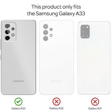 Nalia Smartphone-Hülle Samsung Galaxy A33, Carbon-Look Silikon Hülle / Matt Schwarz / Rutschfest / Karbon Optik