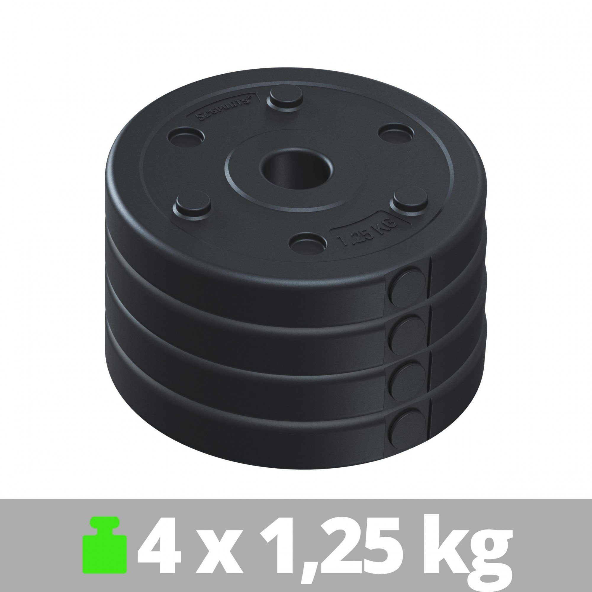 ScSPORTS® (10000154-tlg) 30mm Gewichtsscheiben 5 Gewichte, Kunststoff Set kg Hantelscheiben Ø