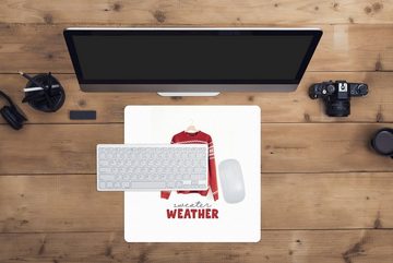 MuchoWow Gaming Mauspad Weihnachten - Pullover - Winter (1-St), Mousepad mit Rutschfester Unterseite, Gaming, 40x40 cm, XXL, Großes