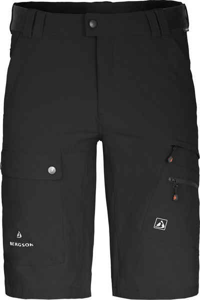 Bergson Outdoorhose FROSLEV COMFORT Bermuda Herren Wandershorts, recycelt, elastisch, 8 Taschen, Normalgrößen, schwarz