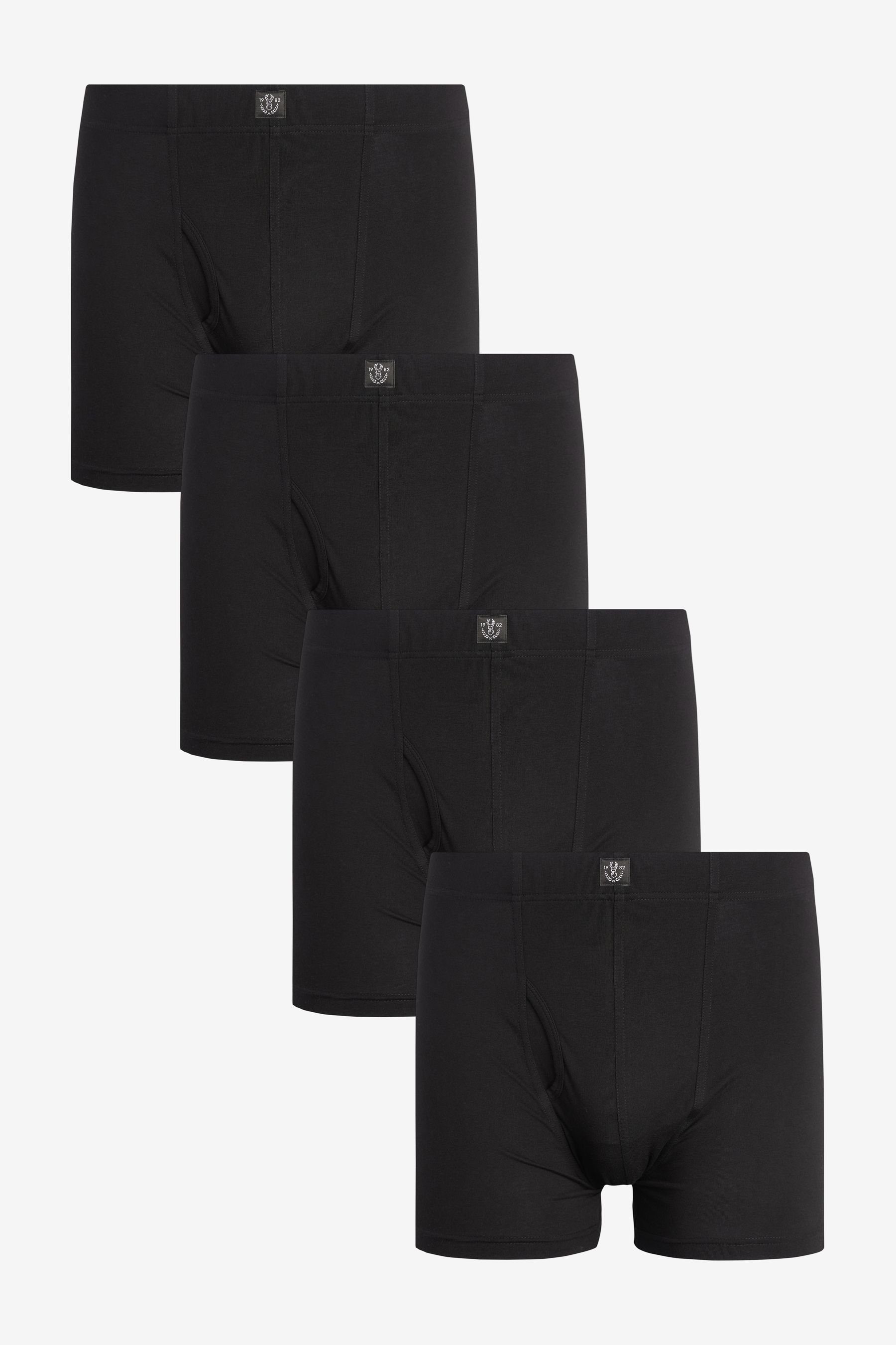 Next Boxershorts 4 x A-front Boxershorts aus reiner Baumwolle (4-St) Essential Black