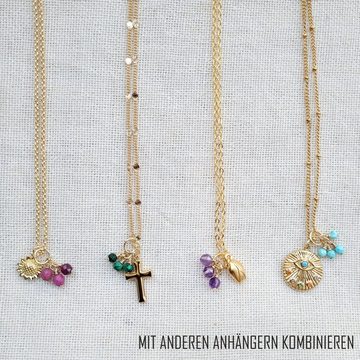 GOLDEN Charm-Kette Mini Edelstein Anhänger, Geburtssteine für Halskette Ohrringe Creolen