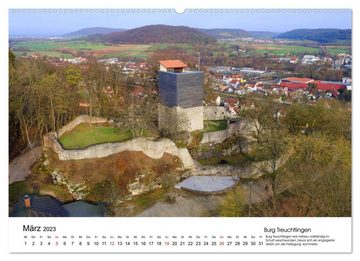 CALVENDO Wandkalender Deutschlands Burgen - Der Süden von oben (Premium, hochwertiger DIN A2 Wandkalender 2023, Kunstdruck in Hochglanz)