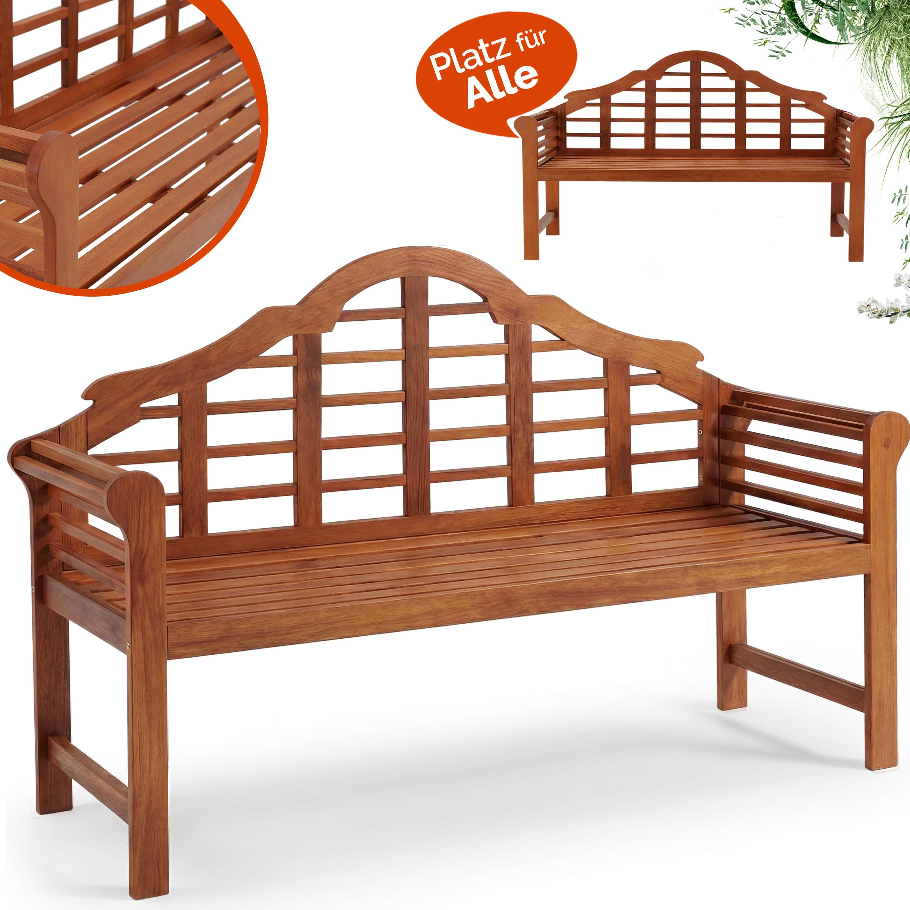 Deuba Gartenbank Marlboro, Wetterfest Eukalyptus Holz FSC®-zertifiziert 135x52x100cm 320kg