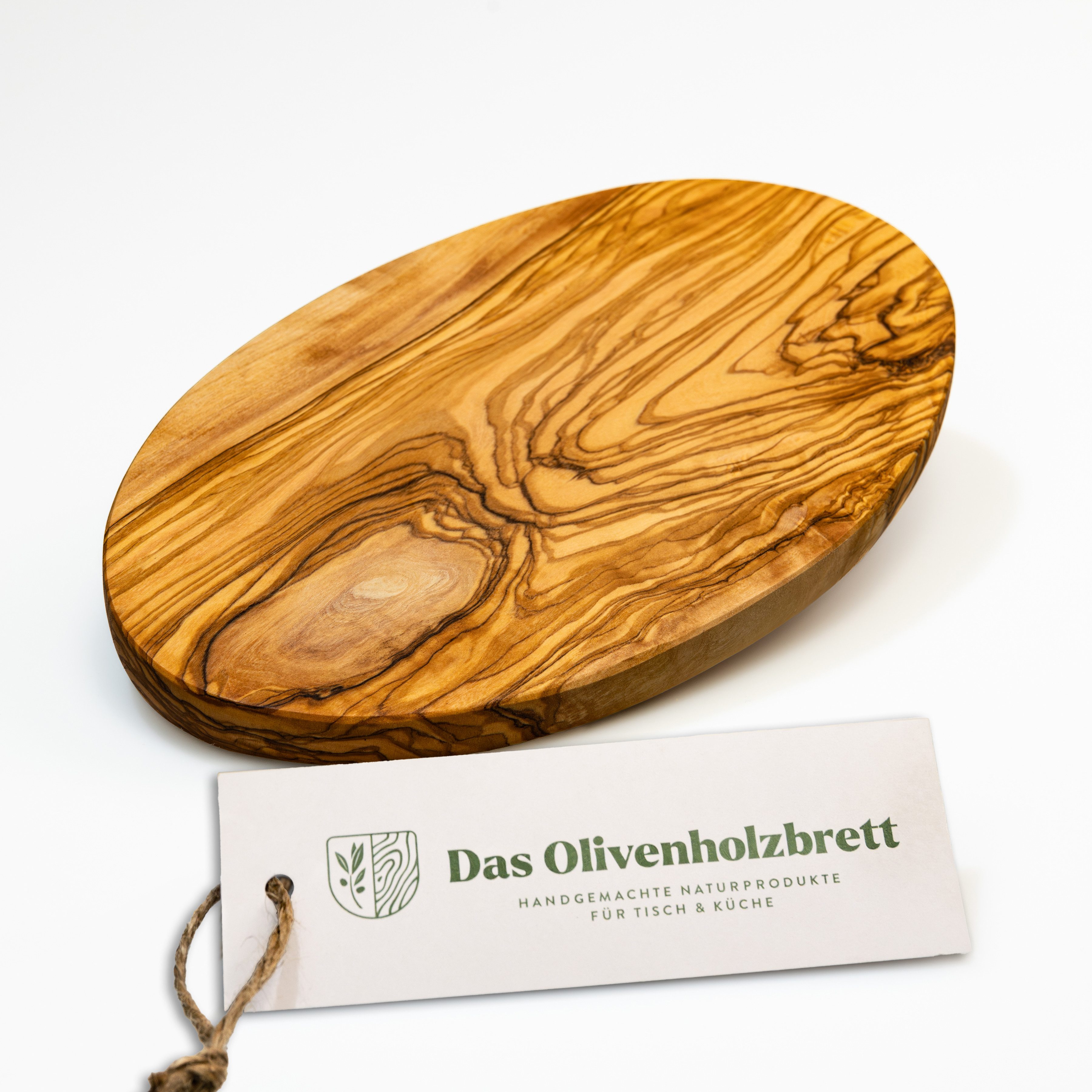 dasOlivenholzbrett Frühstücksbrett Frühstücksbrett aus Olivenholz, oval, Olivenholz, (1-St)