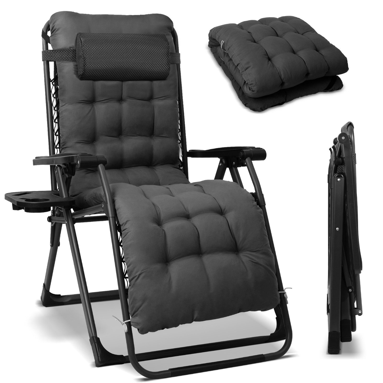 HOMECALL Gartenliege Sonnenliege Klappbar, Liegestuhl mit Weiches Kissen, X günstig online kaufen