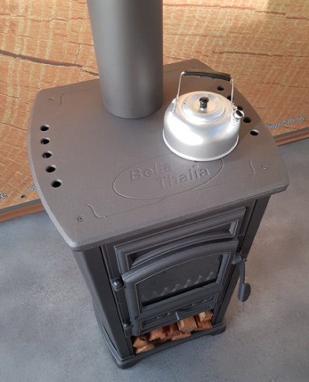 TRGO Kaminofen Forte gussgrau mit Herdplatte, 5,40 kW günstig online kaufen